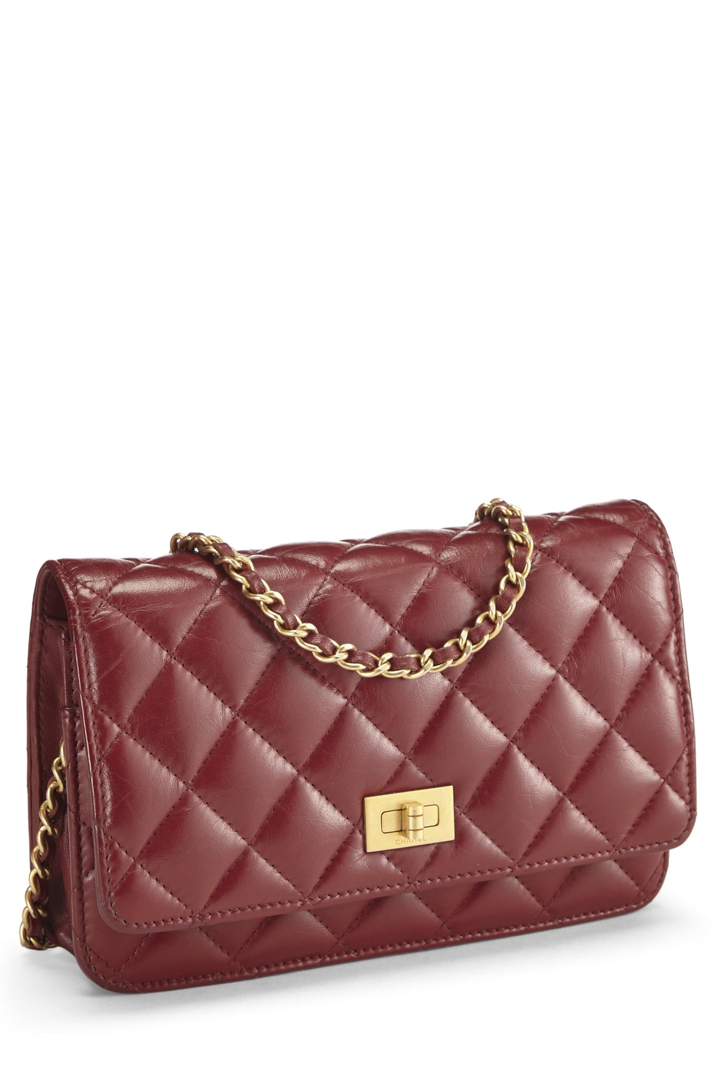 Chanel,  Red Quilted Calfskin Reissue Wallet-On-Chain (WOC), Red