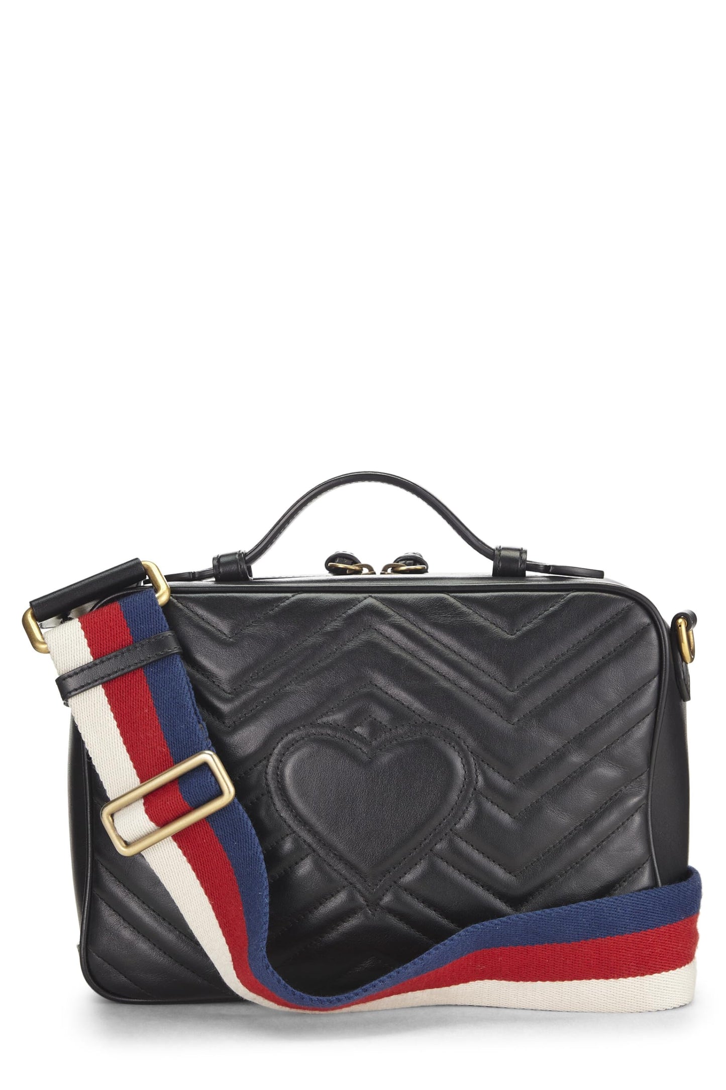 Gucci, Black Leather GG Marmont Shoulder Bag Small, Black