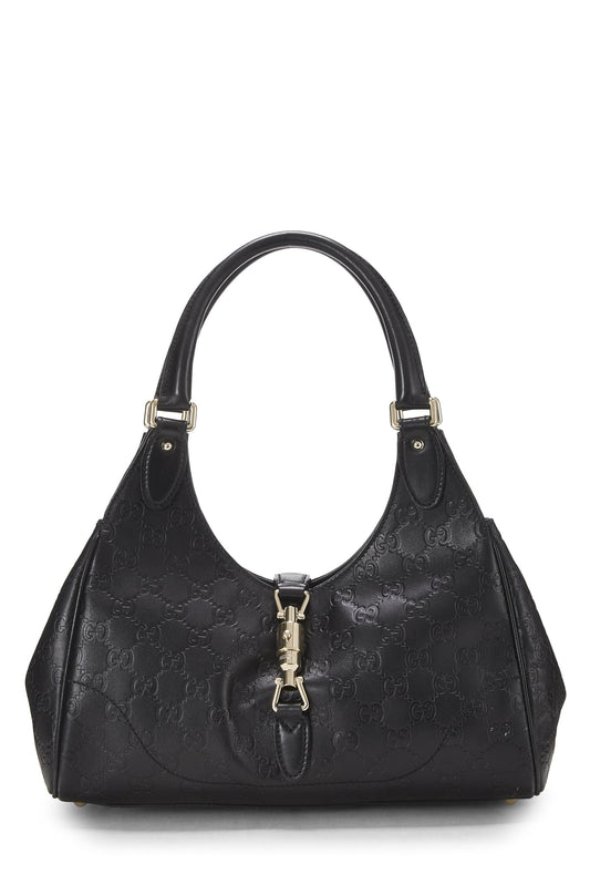 Gucci, Black Guccissima Leather Bardot Bag, Black