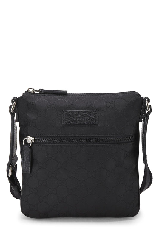 Gucci, Black Original GG Canvas Double Zip Messenger Small, Black