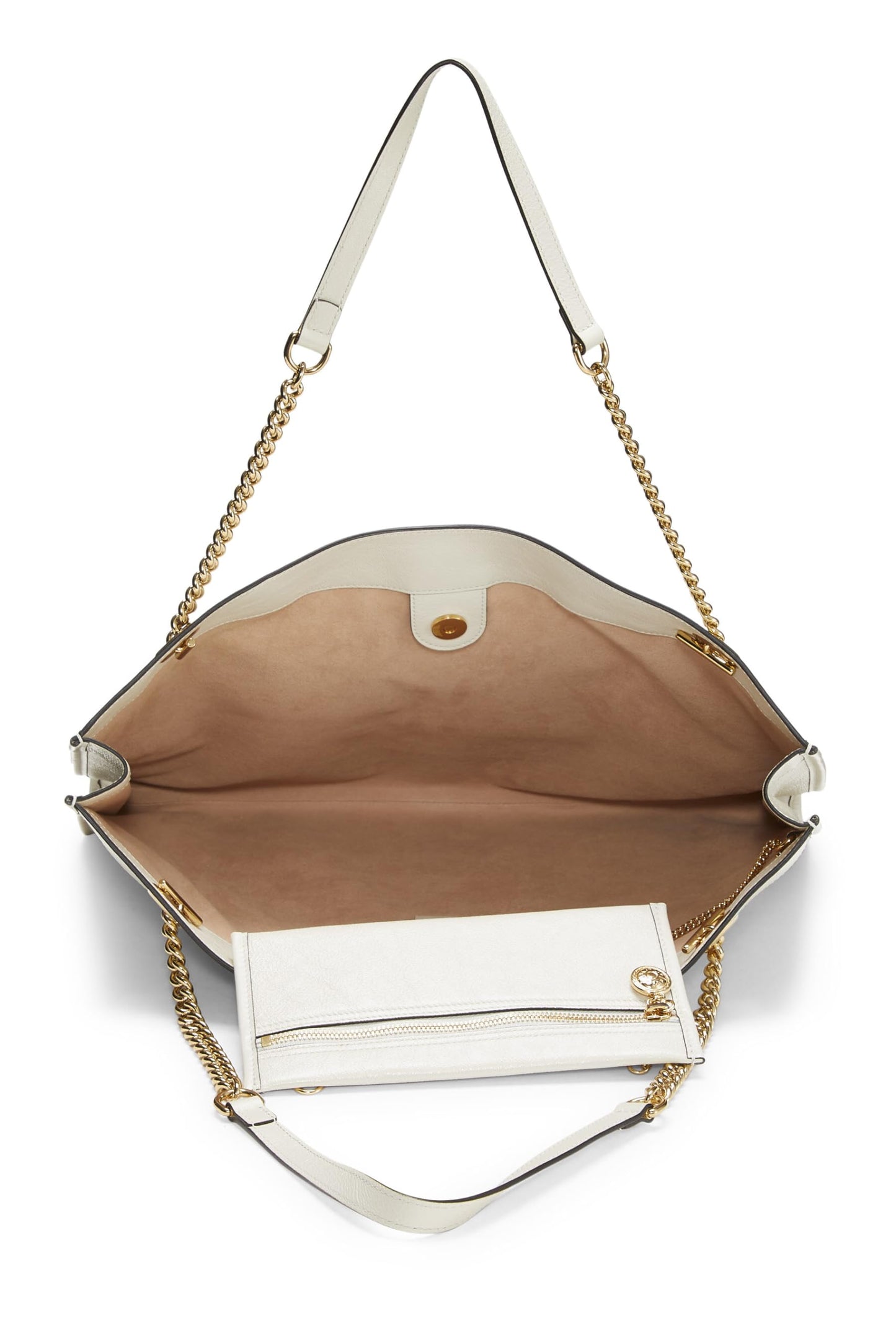 Gucci, White Leather Web Rajah Tote Large, White