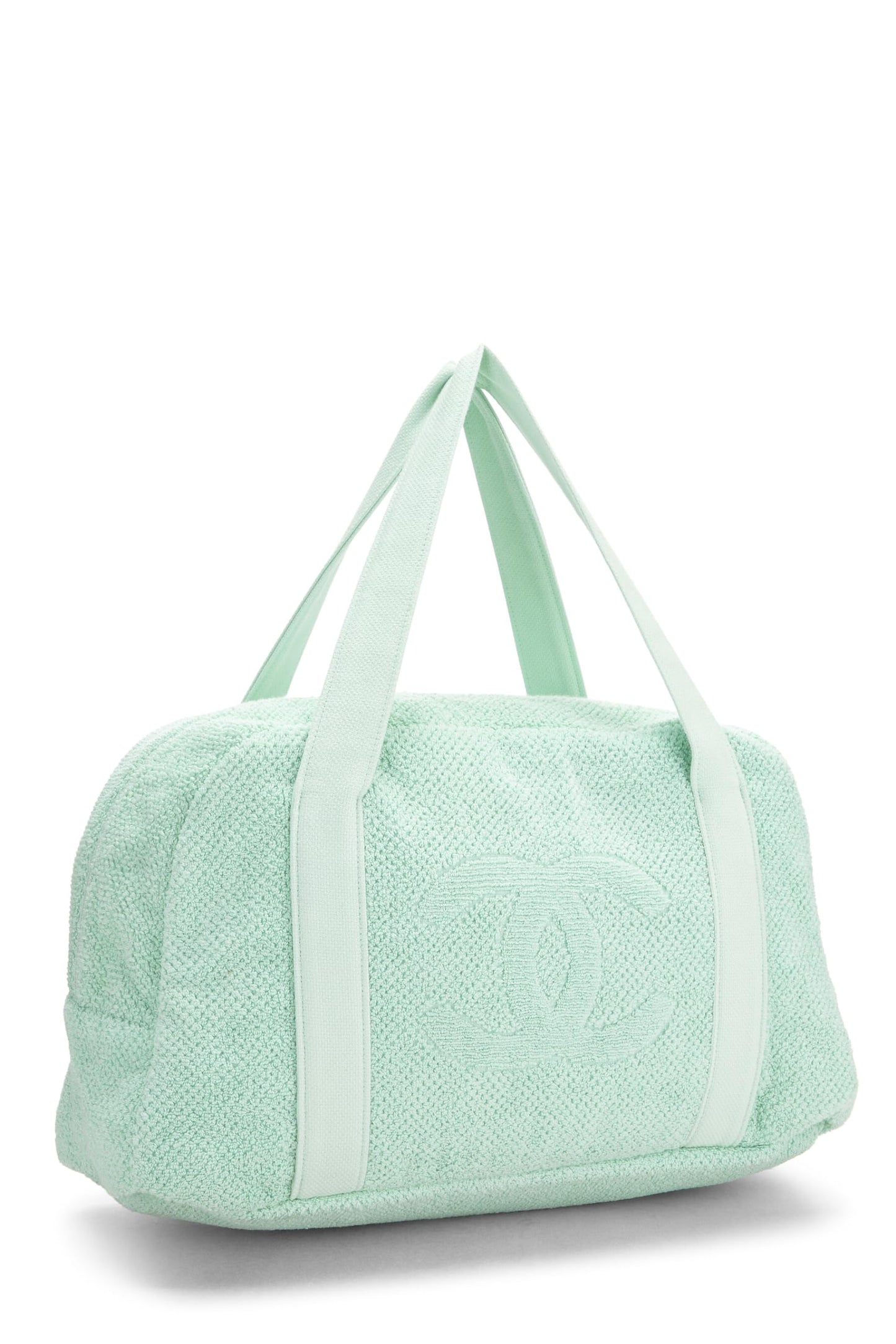 Chanel,  Green Terry Cloth 'CC' Beach Tote Large, Green