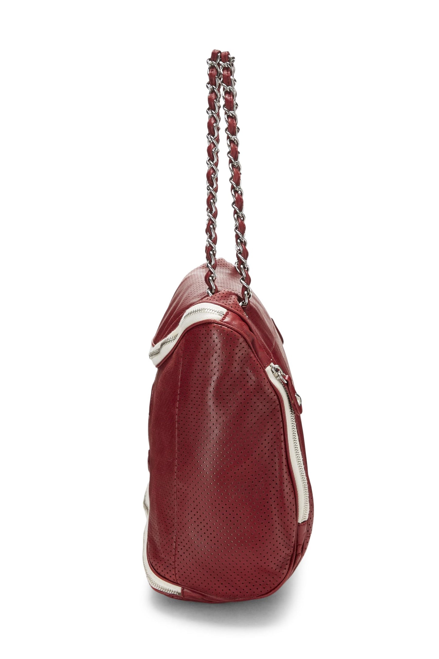 Chanel,  Burgundy Perforated Leather 'CC' Tote, Red