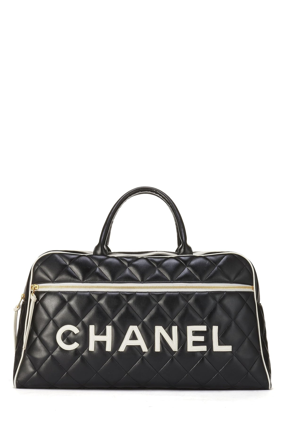 Chanel,  Black Quilted Calfskin Bowler Large, Black