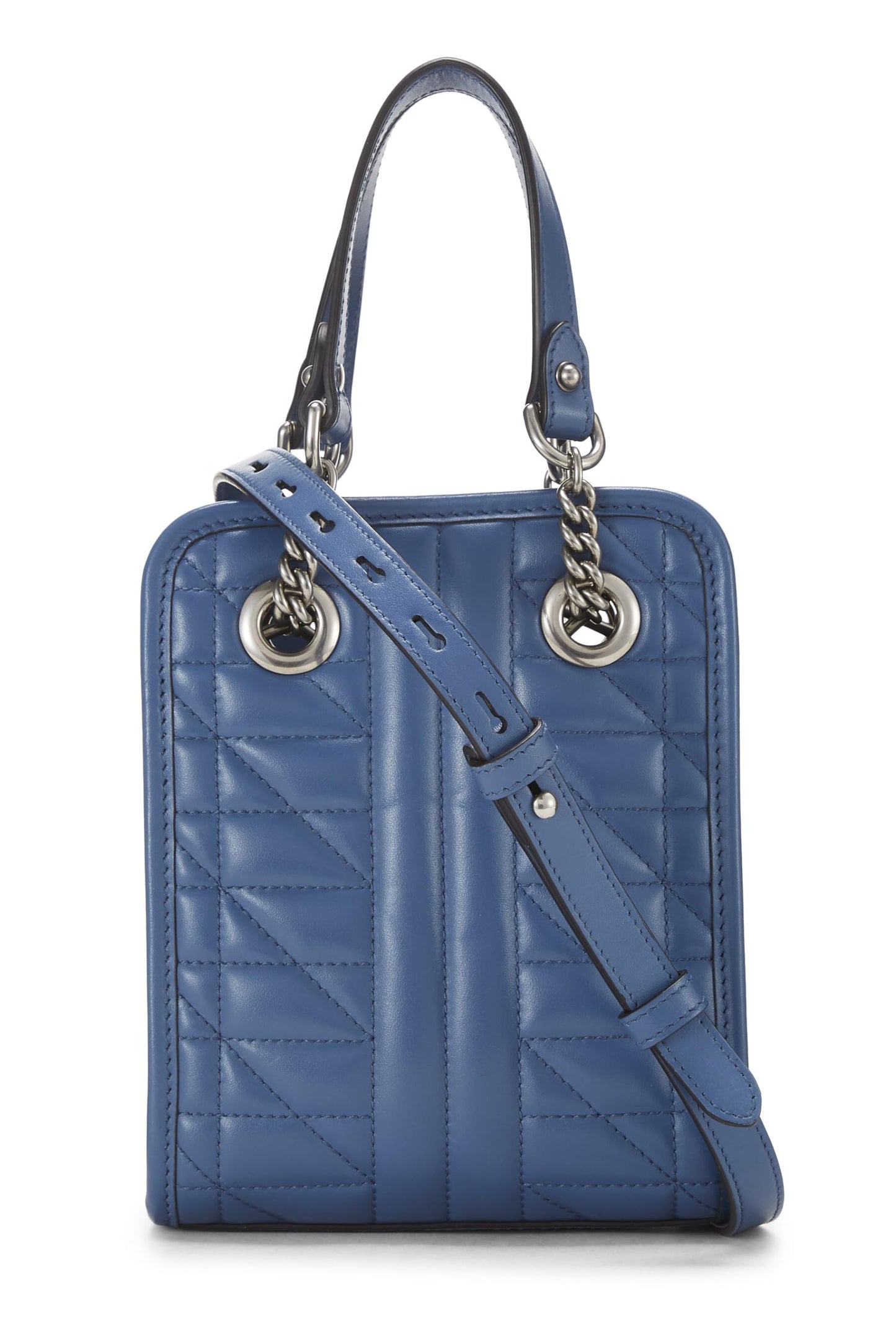 Gucci, Blue Leather GG Marmont Convertible Shoulder Bag, Blue