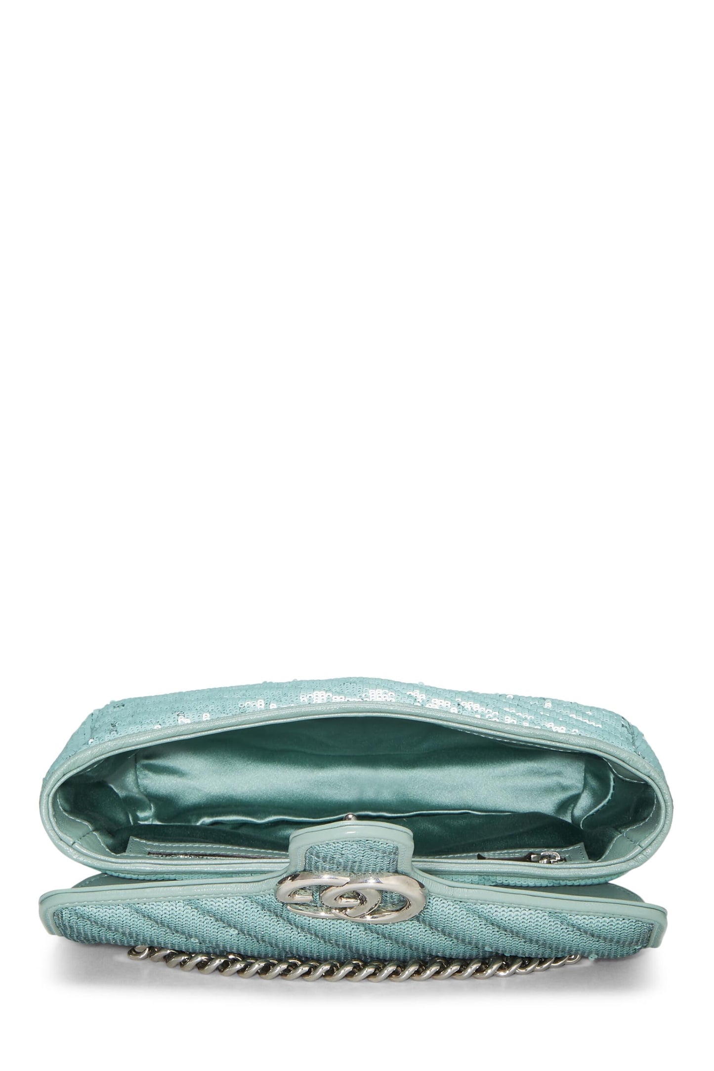 Gucci, Blue Sequin GG Marmont Shoulder Bag Small, Green