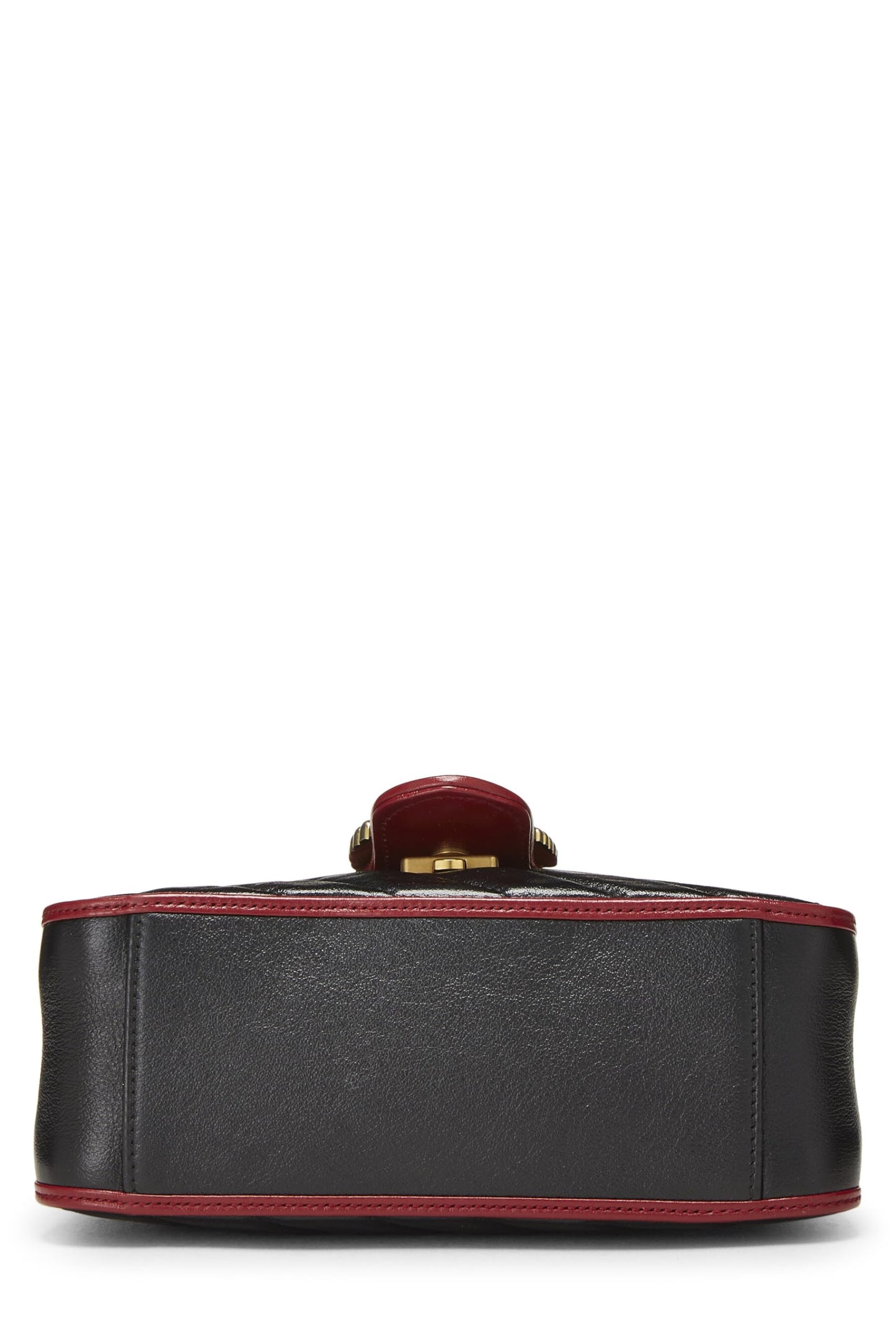 Gucci, Black Leather Torchon GG Marmont Top Handle Bag Mini, Black