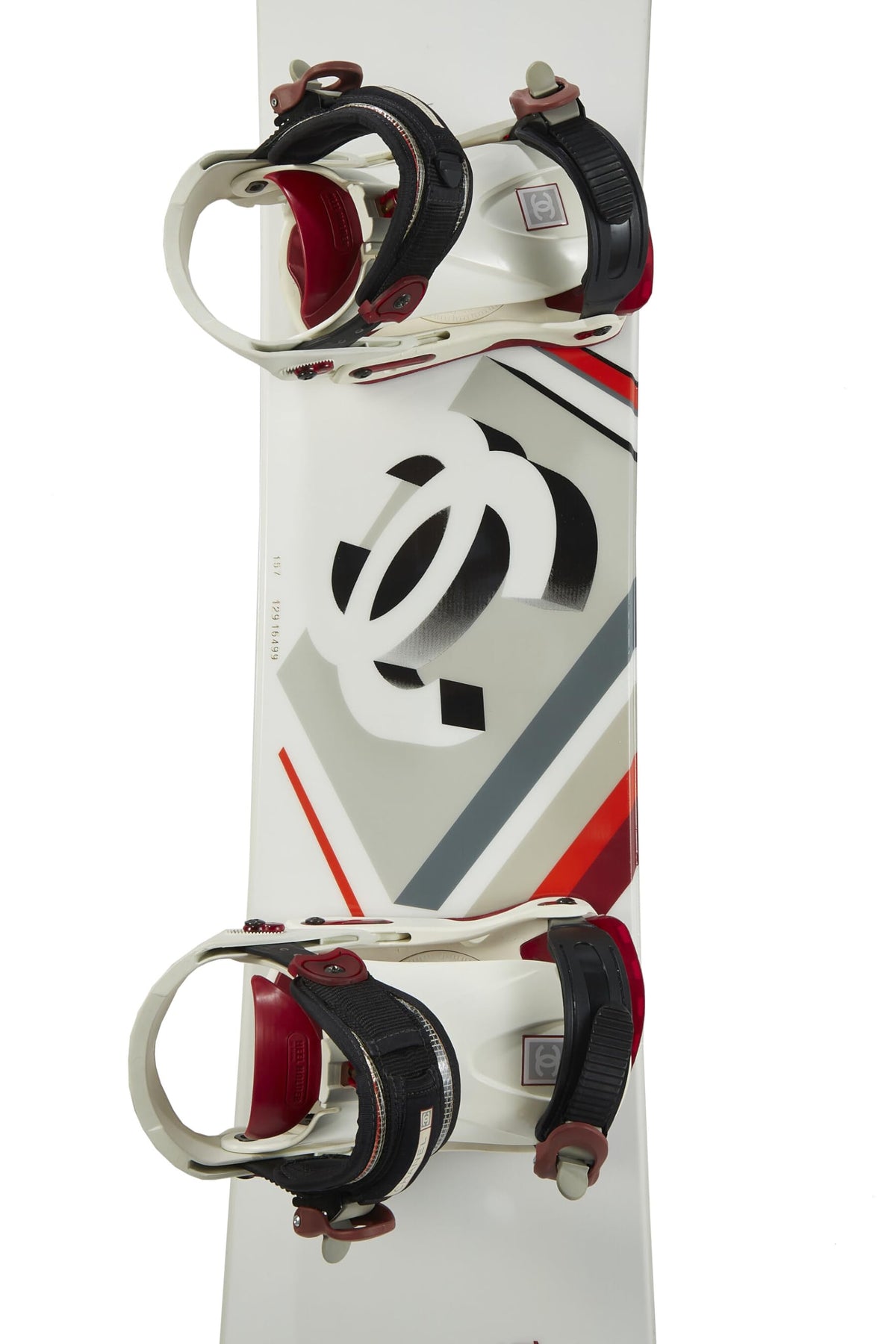 Chanel,  White Fiberglass 'CC' Sportline Snowboard, White