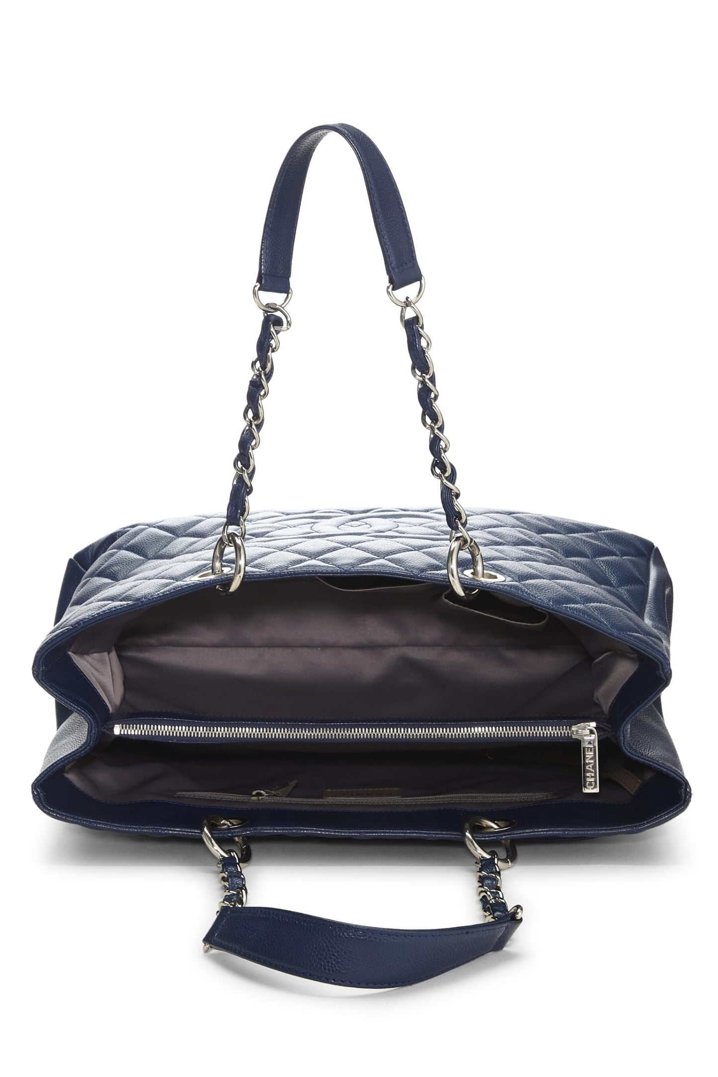 Chanel,  Navy Quilted Caviar Grand Shopping Tote (GST) XL, Navy