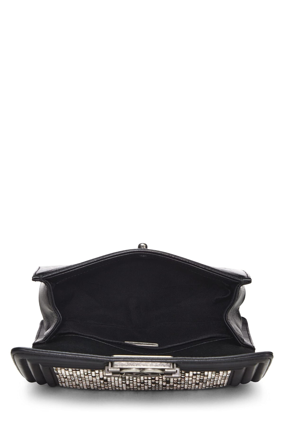 Chanel,  Black Embellished Swarovski Crystal Boy Bag Small, Black