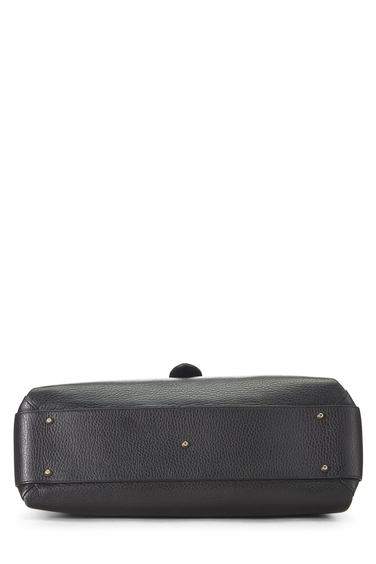 Gucci, Black Leather Interlocking Handle Bag Large, Black