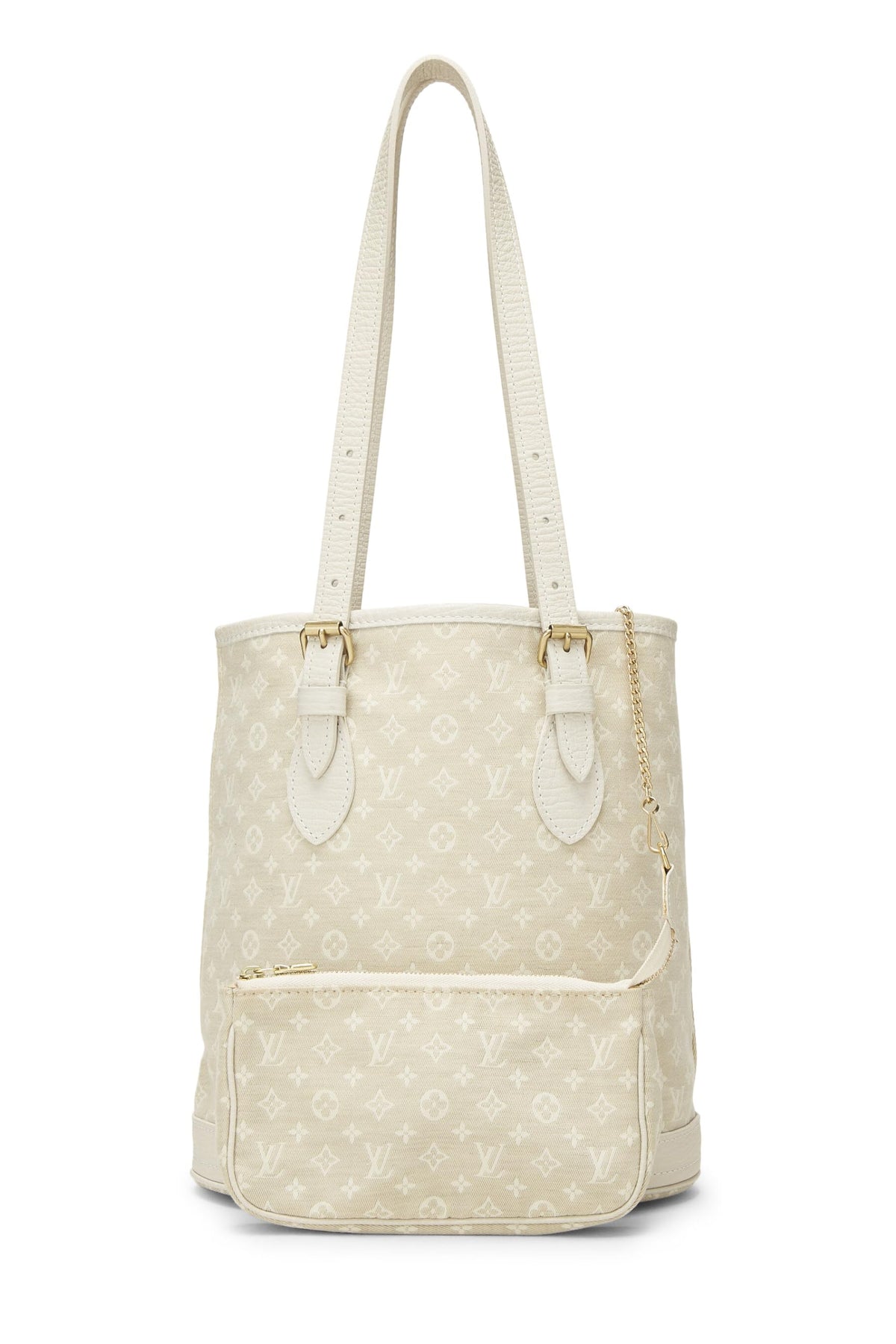 Louis Vuitton,  Beige Monogram Mini Lin Bucket PM, Beige