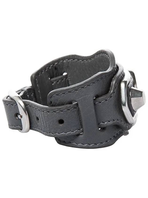 Luxury Balenciaga  Giant Silver Buckle Bracelet Grey