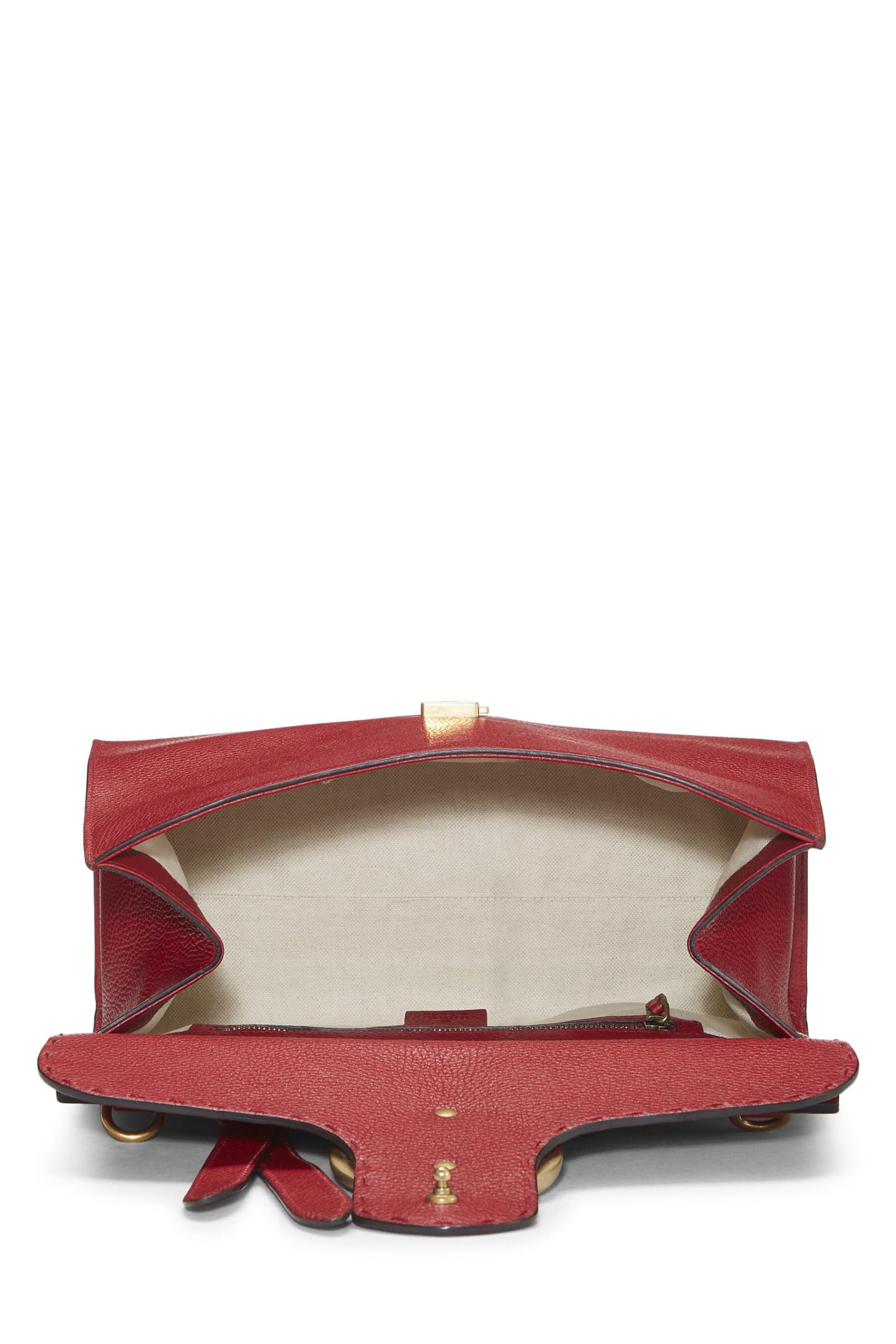 Gucci, Red Leather GG Marmont Top Handle Flap Bag Small, Red