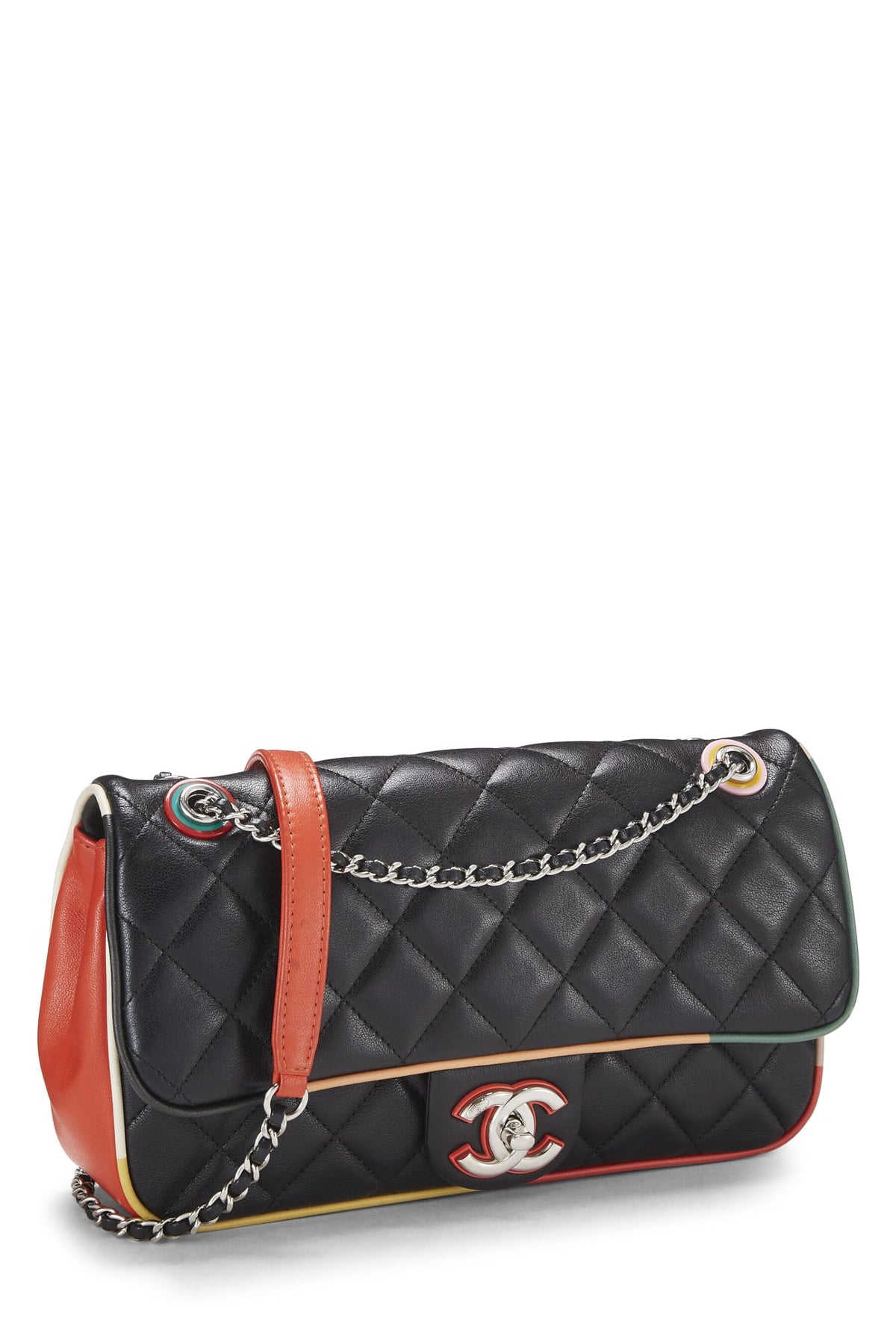 Chanel,  Paris-Cuba Multicolor Calfskin Half Flap Medium, Black