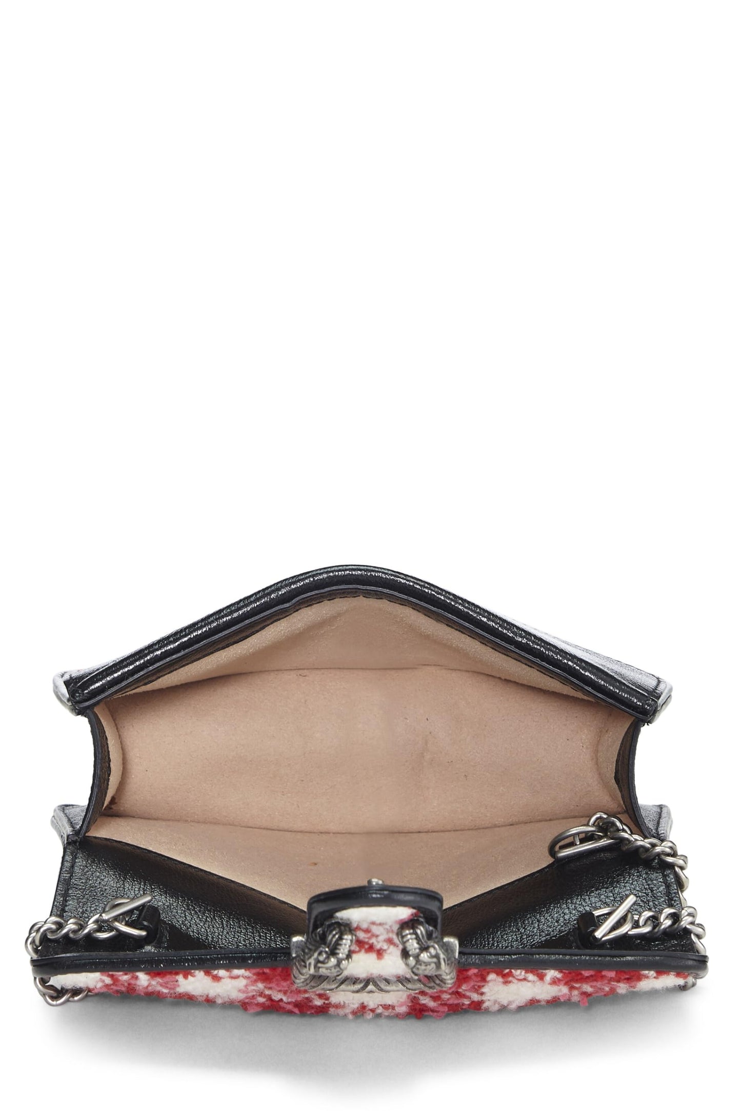 Gucci, Red & White Tweed Dionysus Shoulder Bag Small, Multi