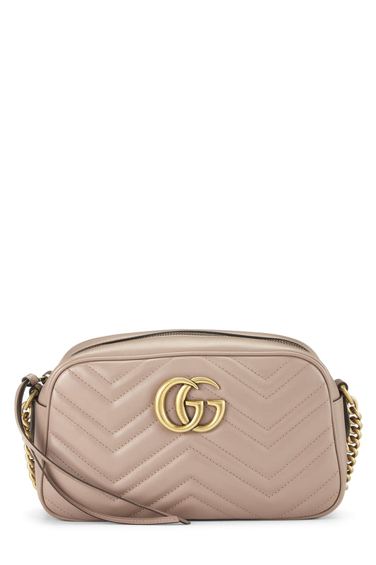 Gucci, Pink Leather GG Marmont Crossbody, Pink