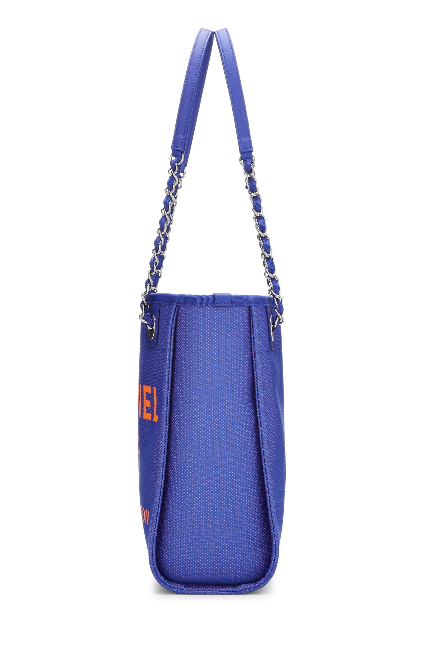 Chanel,  Blue Canvas Deauville Tote Mini, Blue