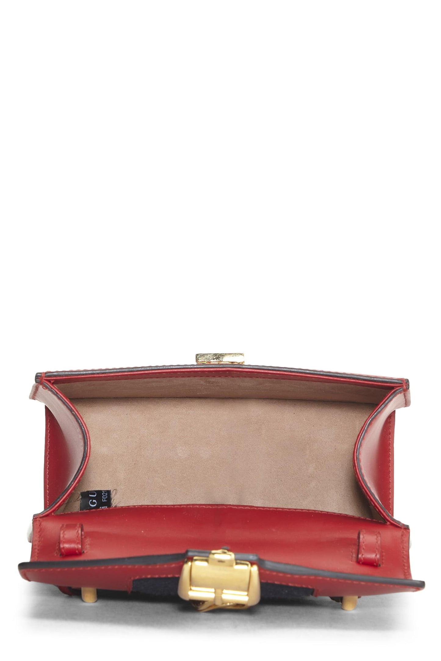 Gucci, Red Leather Web Sylvie Mini, Red