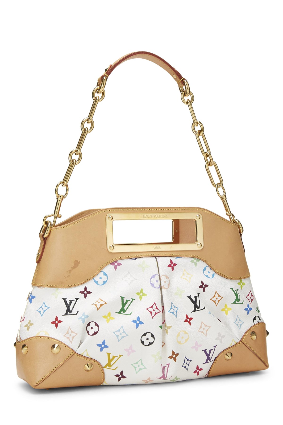 Louis Vuitton,  Takashi Murakami x Louis Vuitton White Monogram Multicolore Judy MM, White