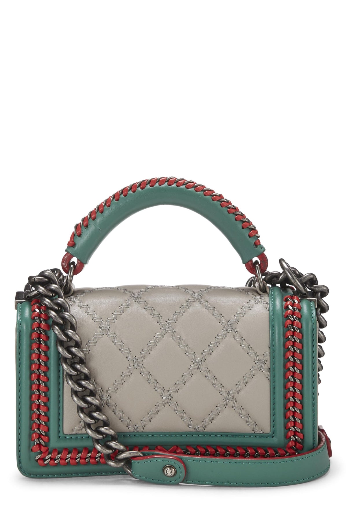 Chanel,  Paris-Salzburg Multicolor Braided Around Top Handle Boy Bag Small, Multi