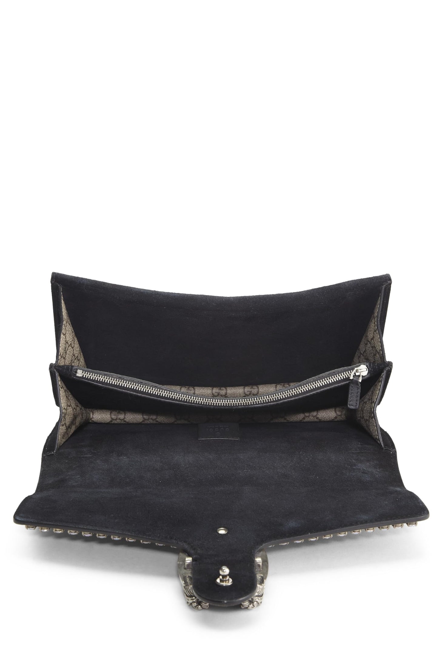 Gucci, Original GG Supreme Canvas Crystal Embellished Dionysus Bag Medium, Black
