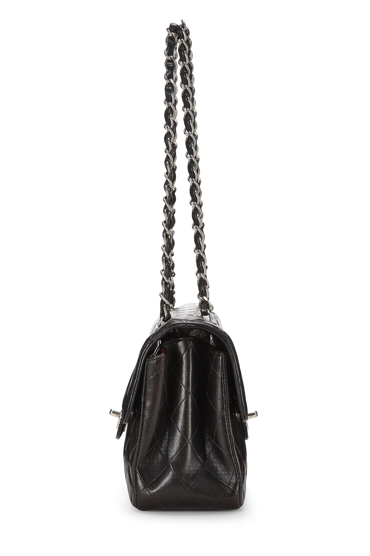 Chanel,  Black Quilted Lambskin Double Sided Flap Small, Black