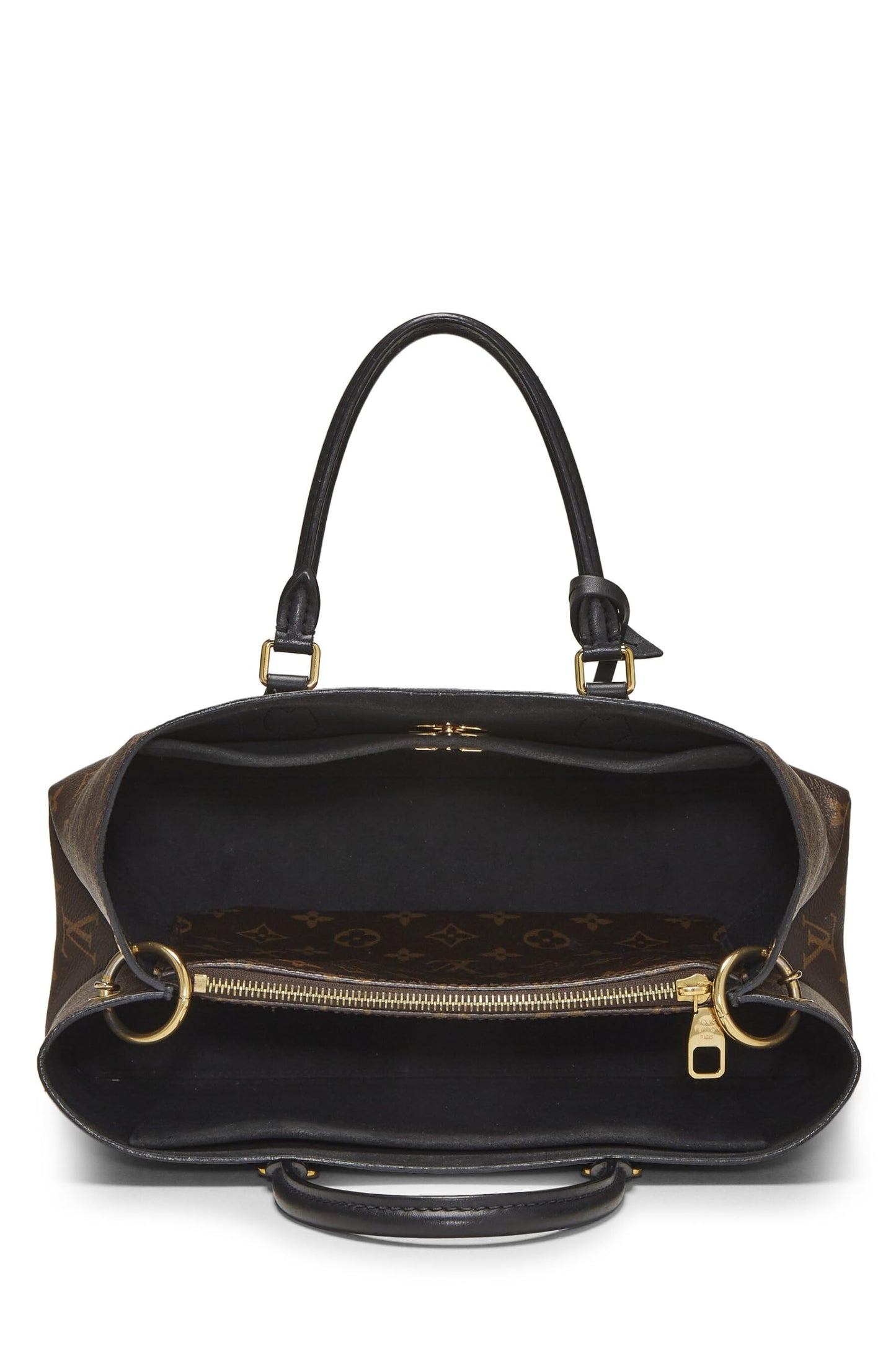 Louis Vuitton,  Black Monogram Flower Zip Tote MM, Black
