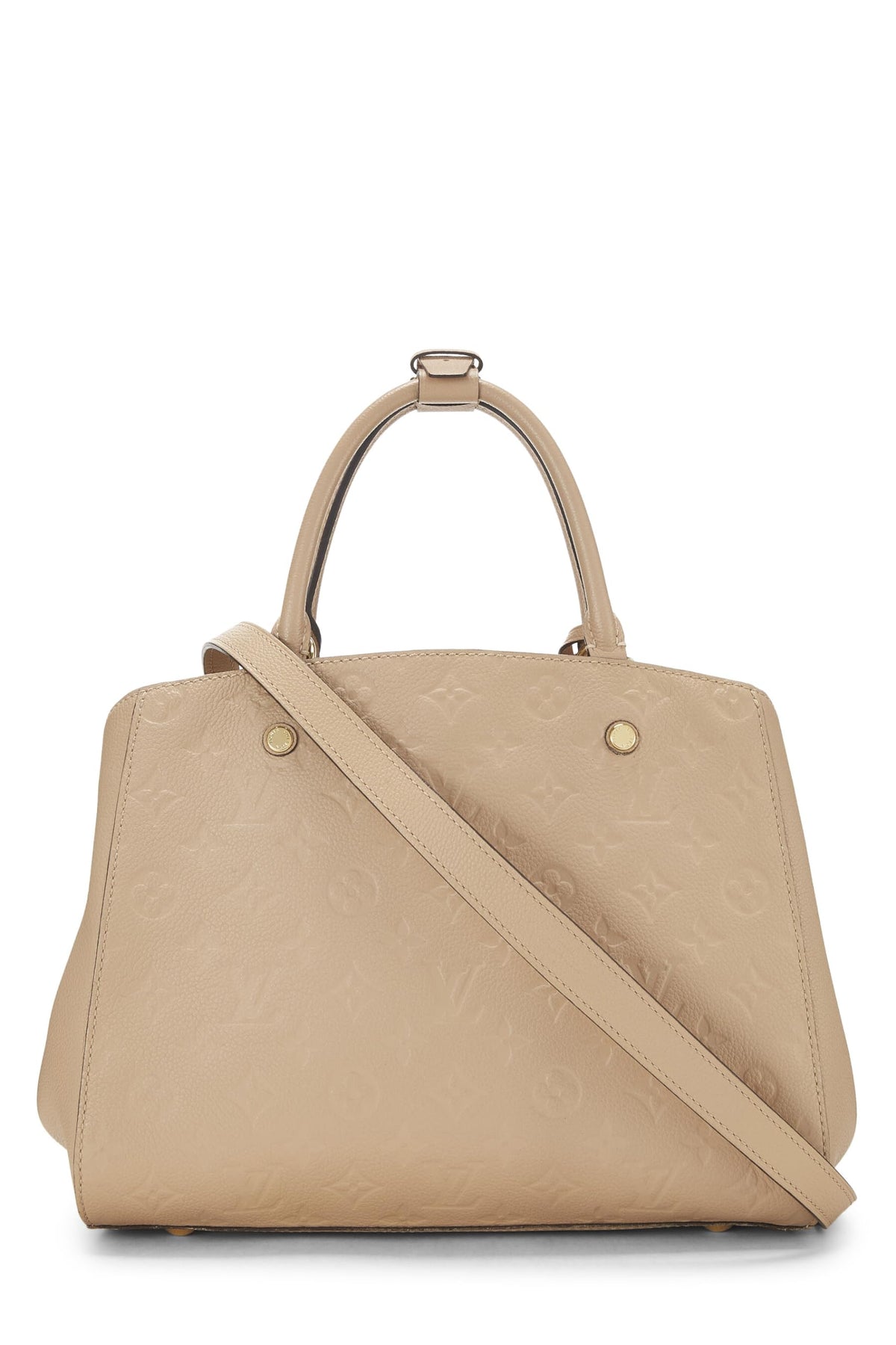Louis Vuitton,  Beige Monogram Empreinte Montaigne MM, Beige