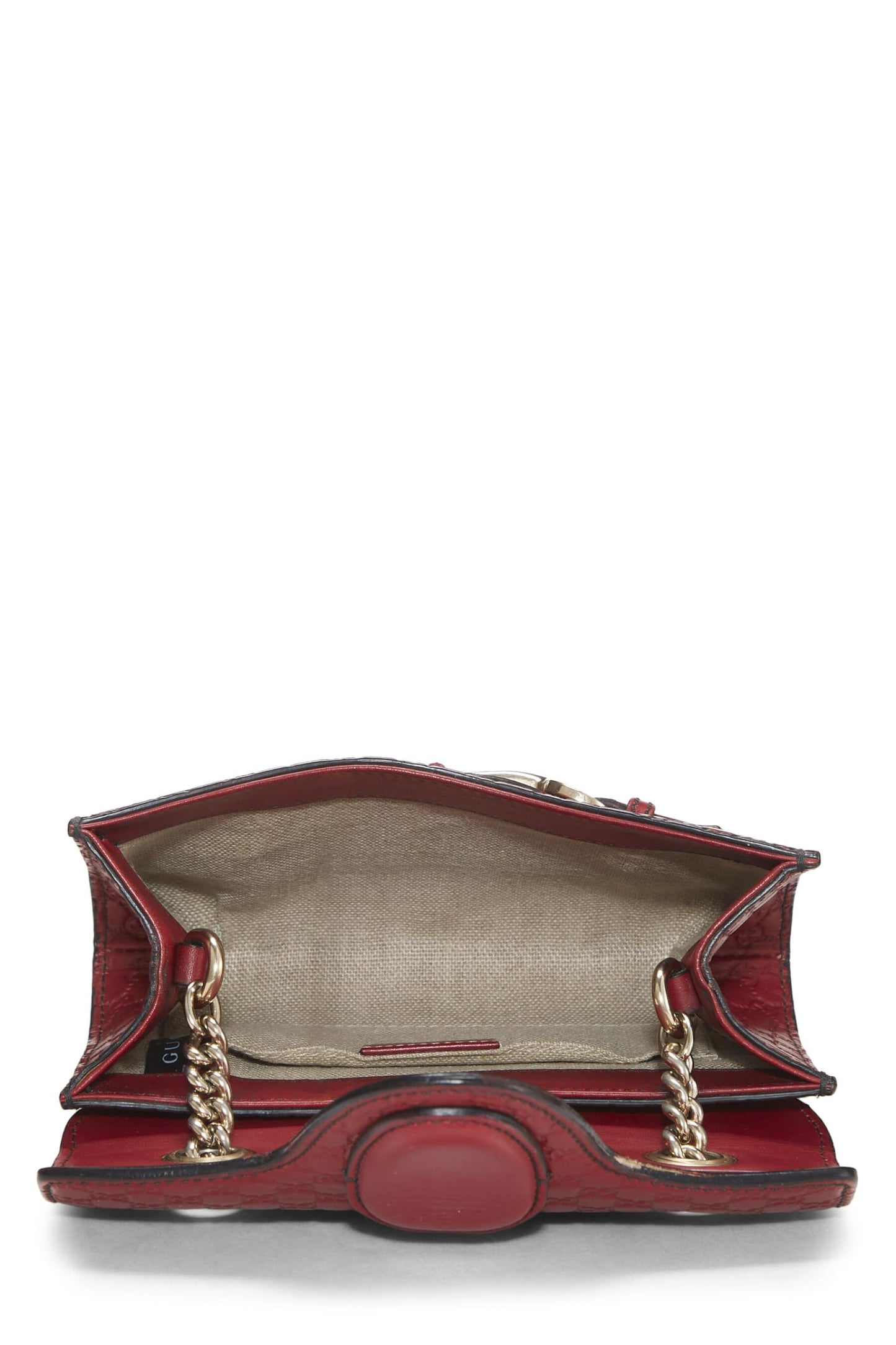 Gucci, Pink Microguccissima Leather Emily Chain Crossbody Bag, Red