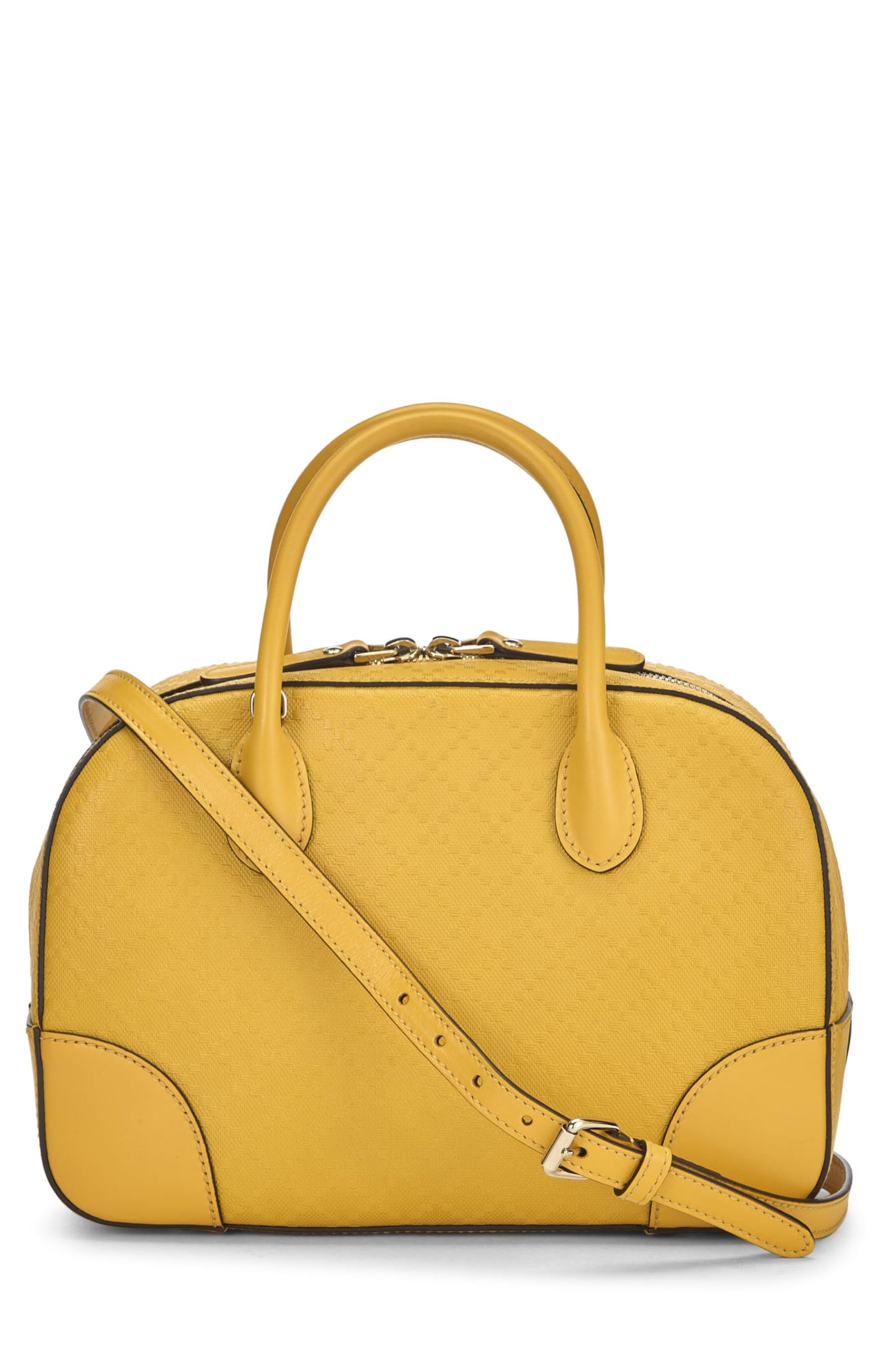 Gucci, Yellow Diamante Coated Canvas Top Handle Bag, Yellow