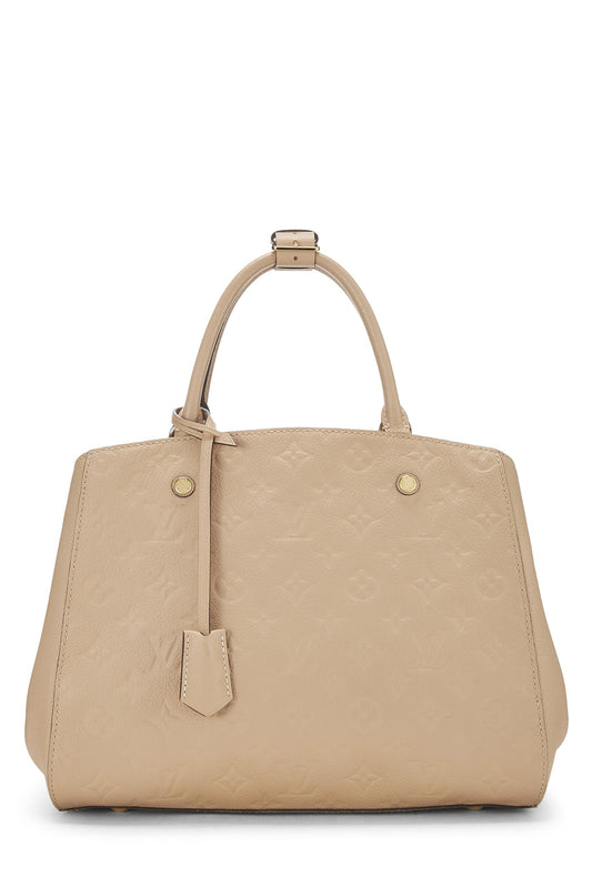 Louis Vuitton,  Beige Monogram Empreinte Montaigne MM, Beige
