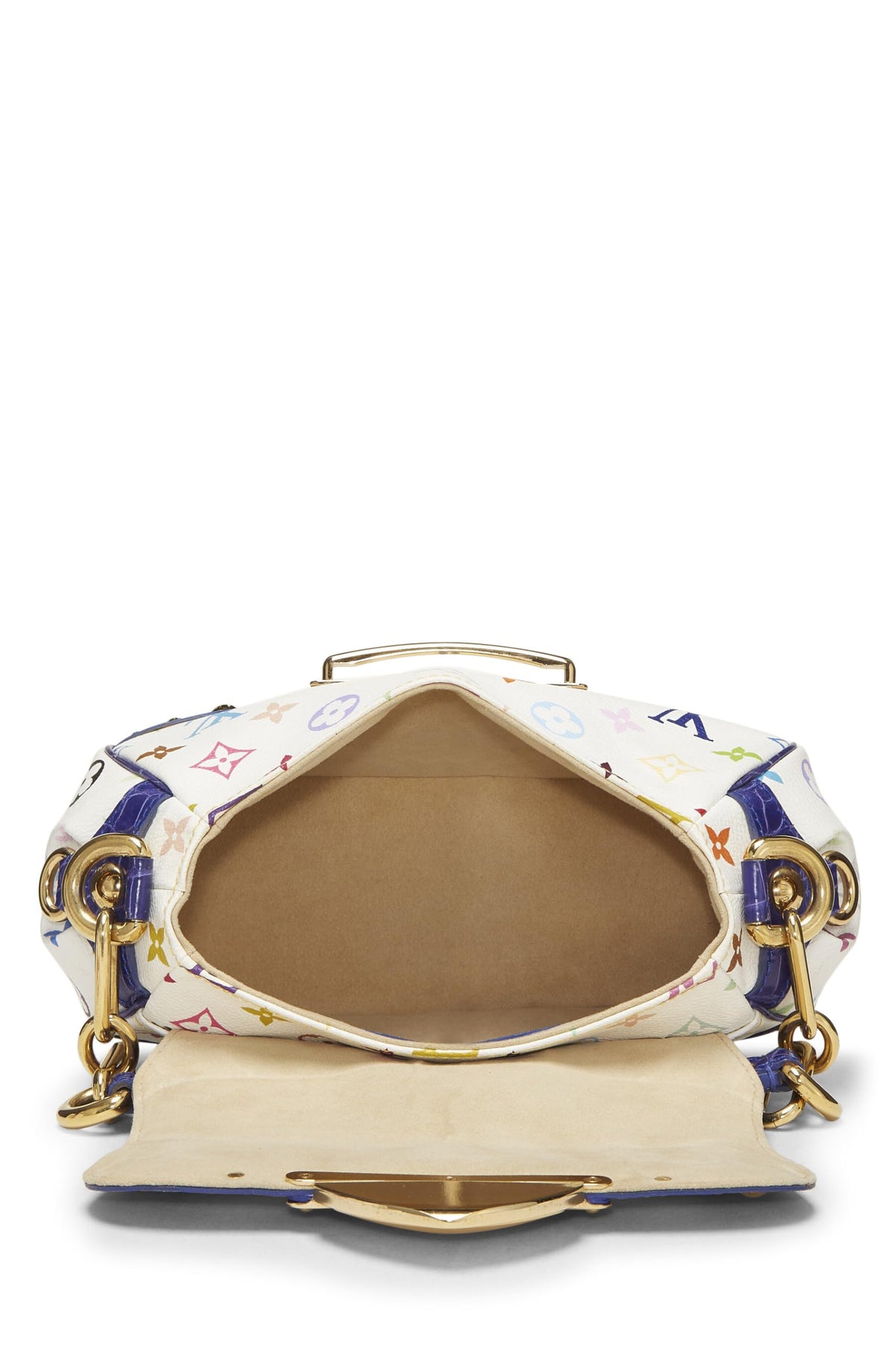 Louis Vuitton,  Takashi Murakami x Louis Vuitton White Monogram Multicolore Croc Marilyn, Blue
