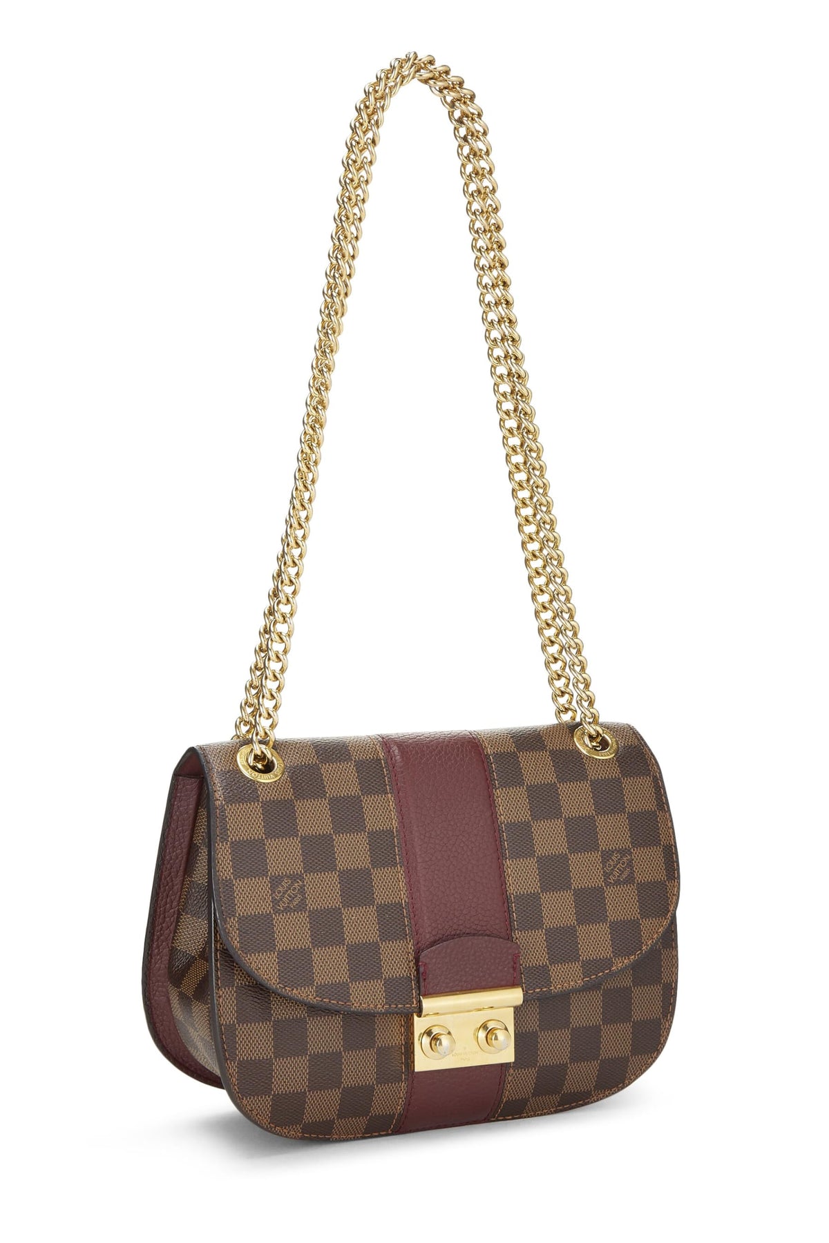 Louis Vuitton,  Black Damier Ebene Wight, Burgundy