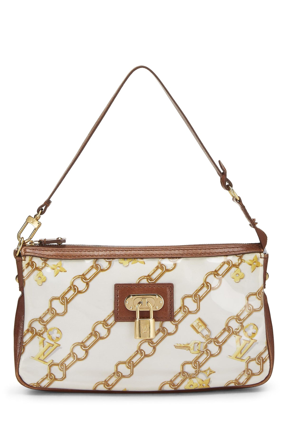 Louis Vuitton,  White Monogram Vinyl Charms Pochette Accessoires, White