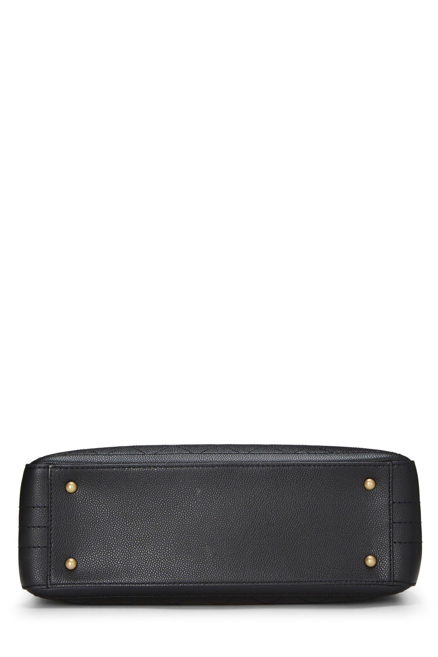 Chanel,  Black Quilted Caviar Shopping Tote Large, Black