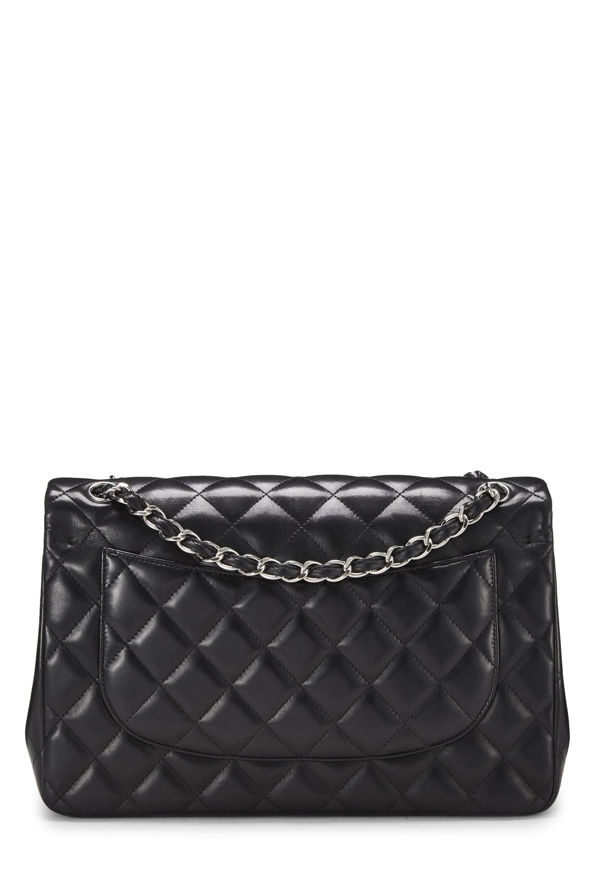 Chanel,  Black Quilted Lambskin New Classic Double Flap Jumbo, Black