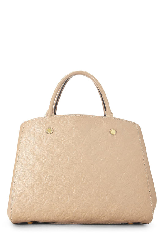 Louis Vuitton,  Beige Monogram Empreinte Montaigne MM, Beige