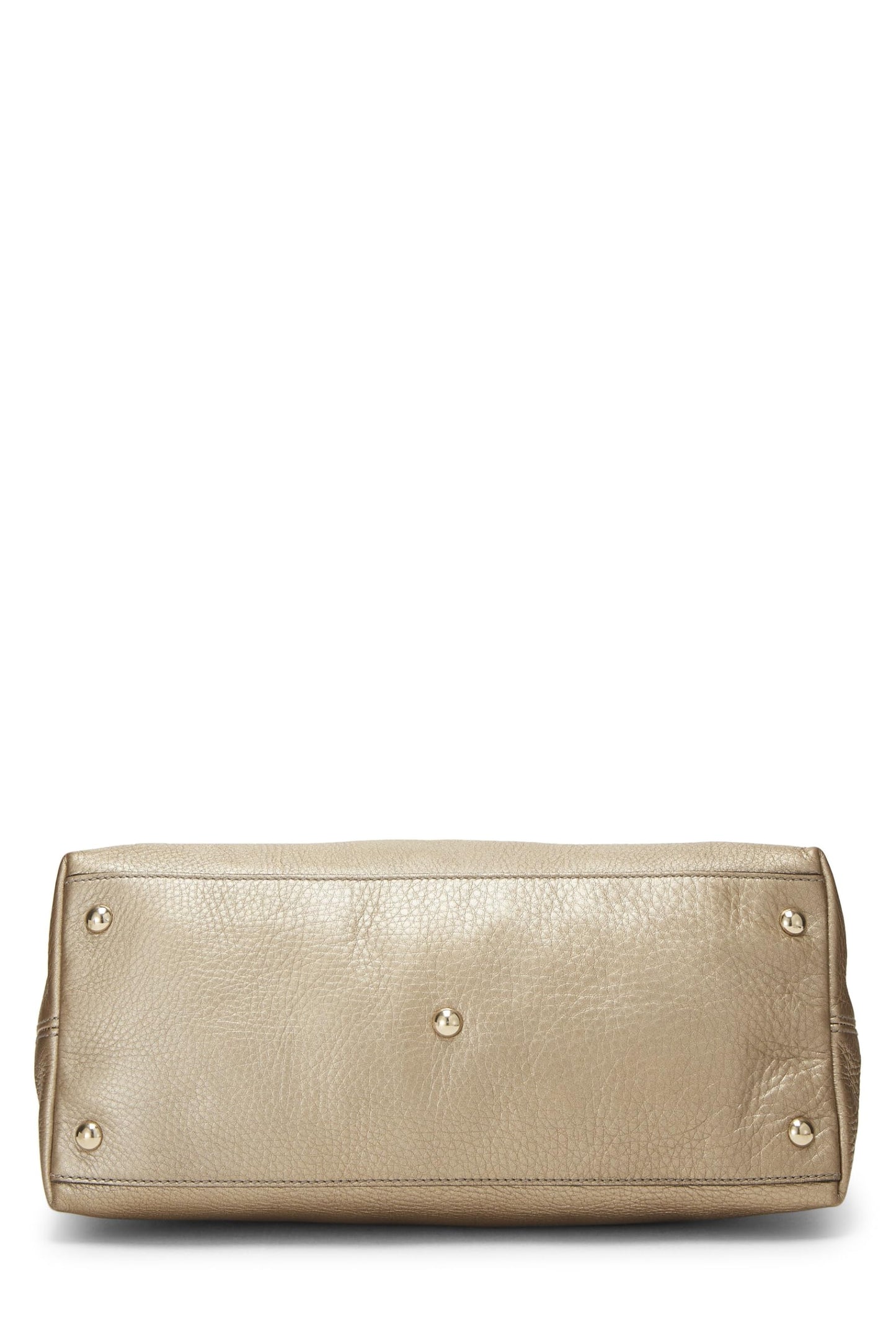 Gucci, Gold Metallic Leather Soho Top Handle Tote, Gold
