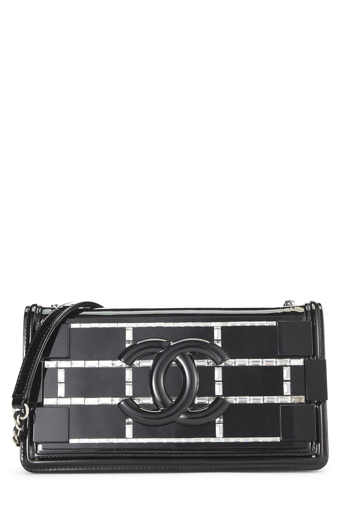 Chanel,  Black Patent Leather Boy Brick Flap, Black