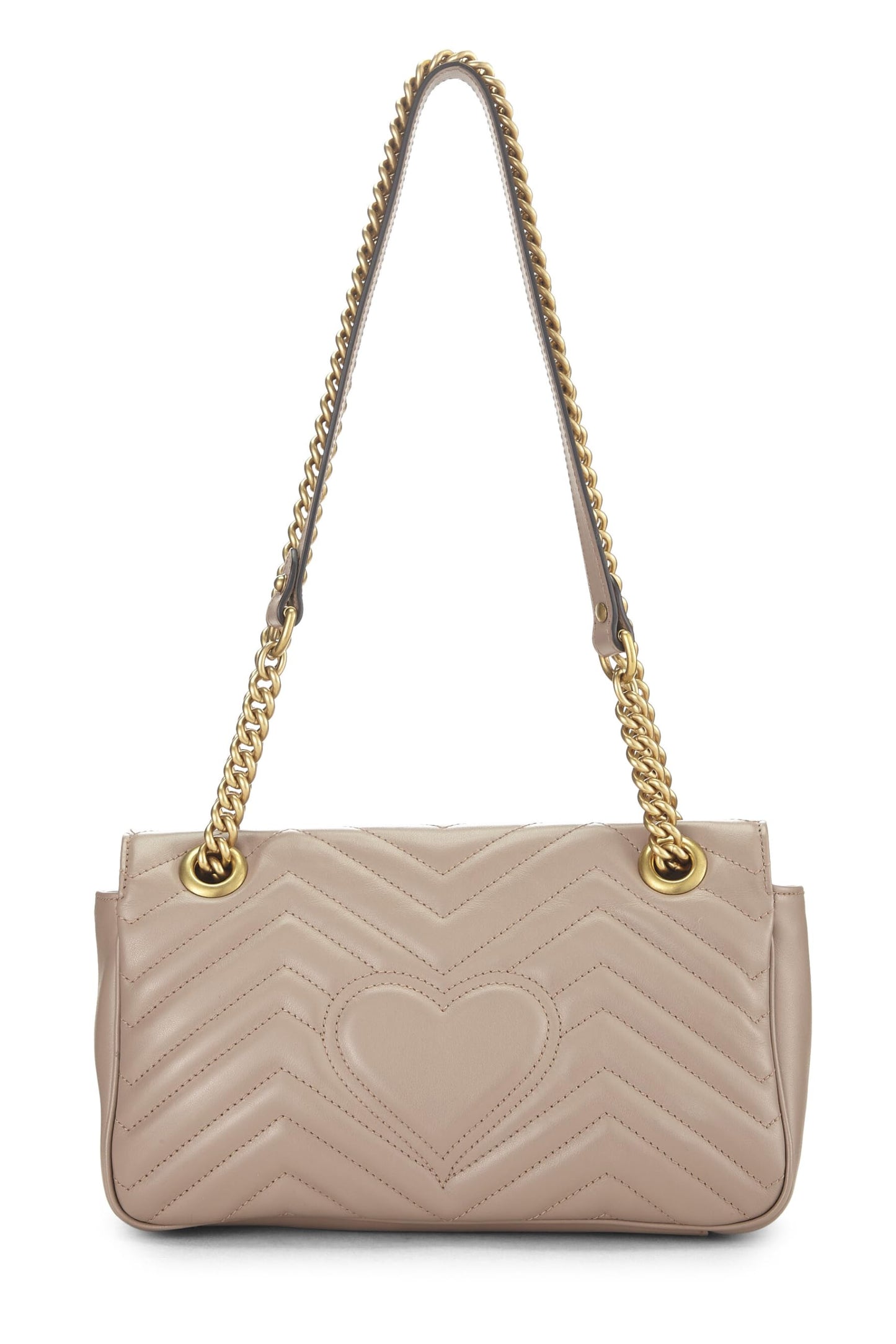 Gucci, Beige Leather GG Marmont Shoulder Bag Small, Beige