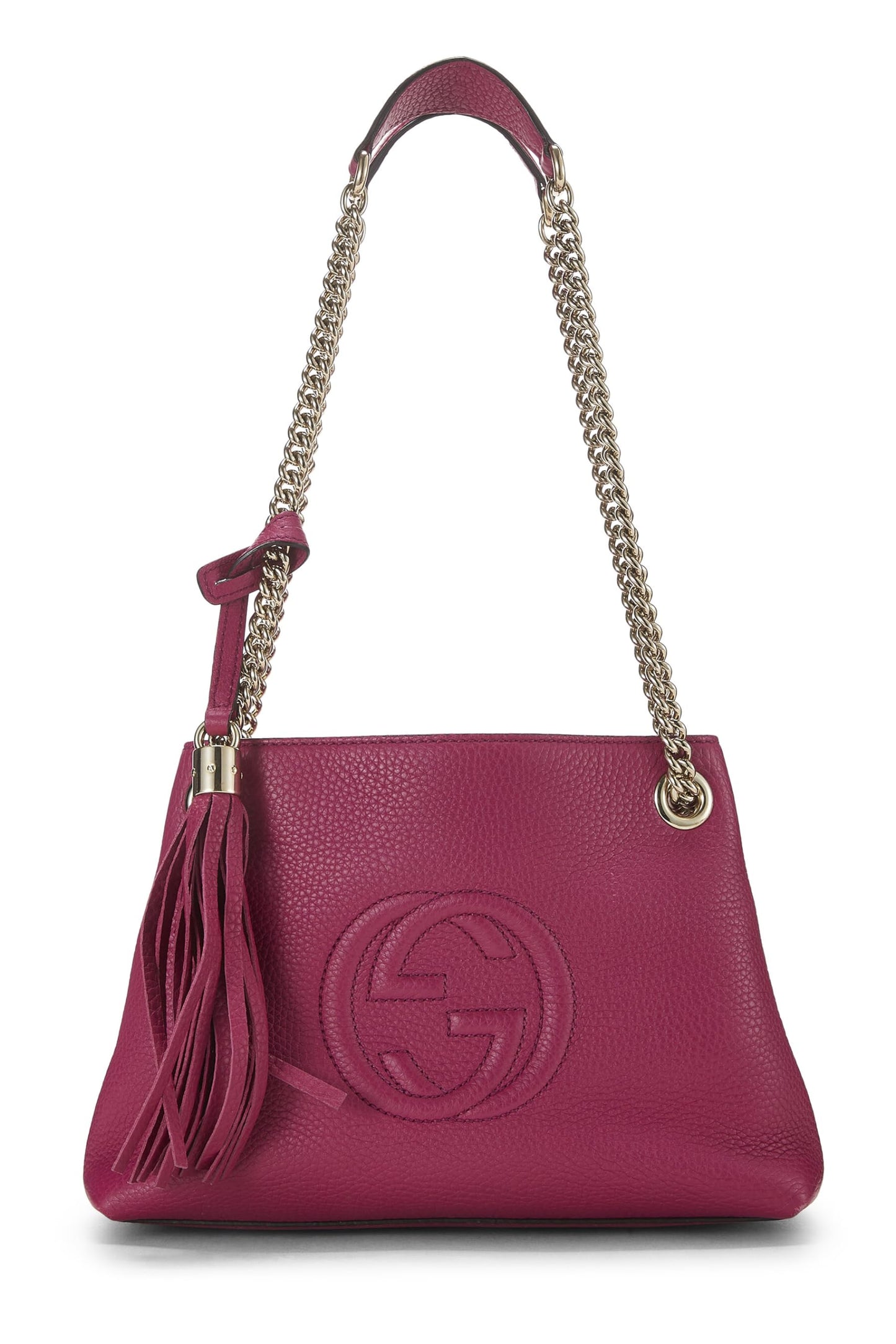Gucci, Pink Leather Soho Chain Tote Small, Pink