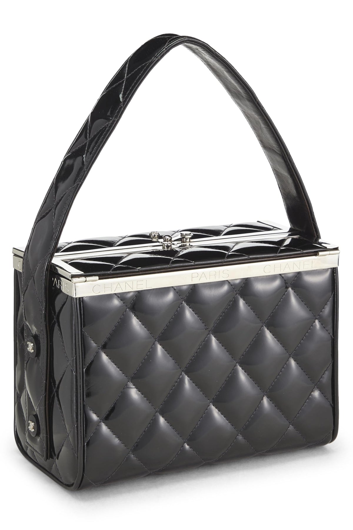 Chanel,  Black Patent Leather Box Vanity, Black