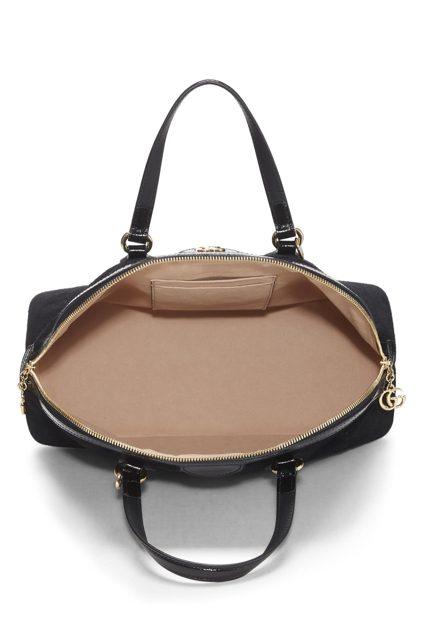 Gucci, Black Suede Ophidia Dome Bag Medium, Black
