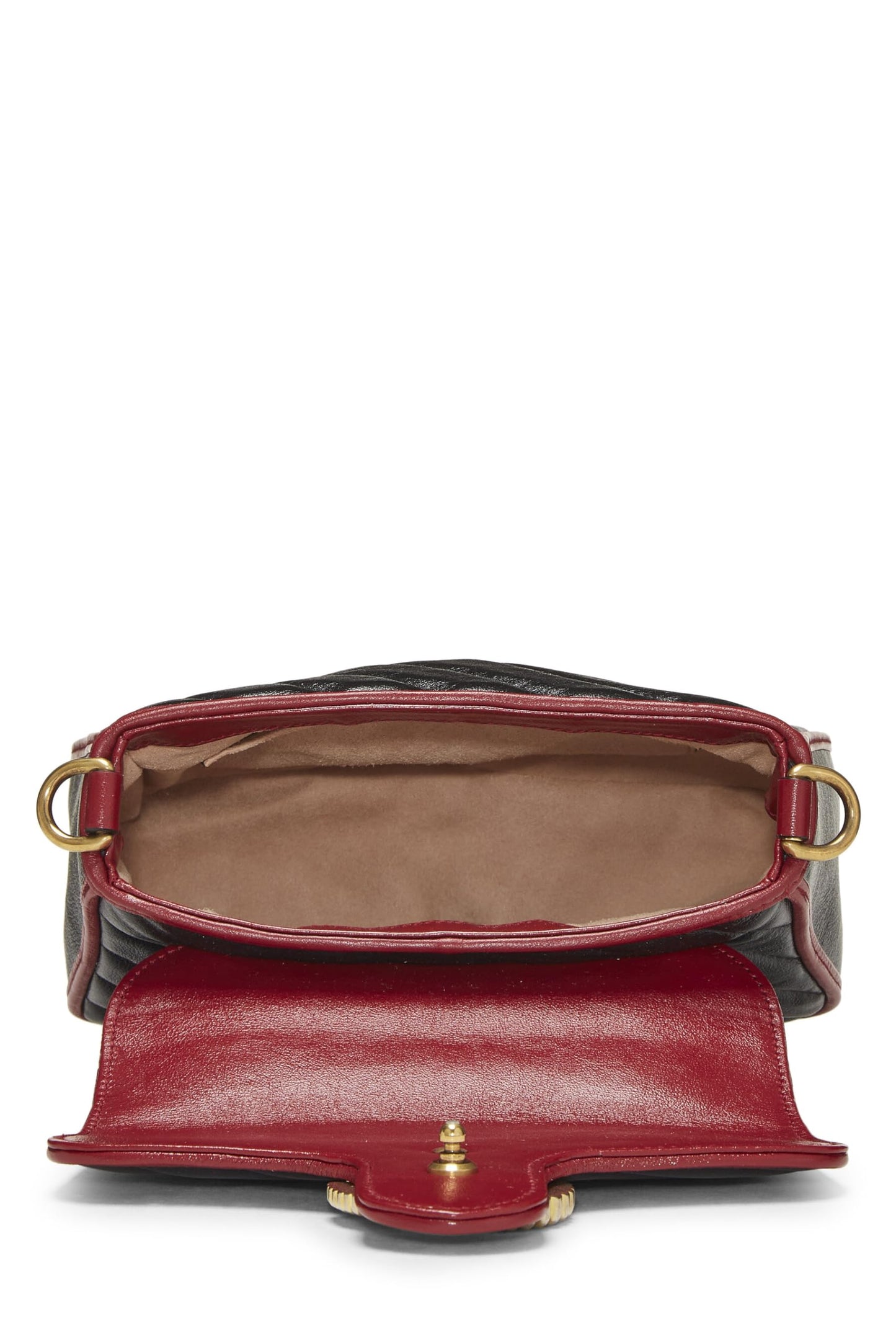 Gucci, Black Leather Torchon GG Marmont Top Handle Bag Mini, Black