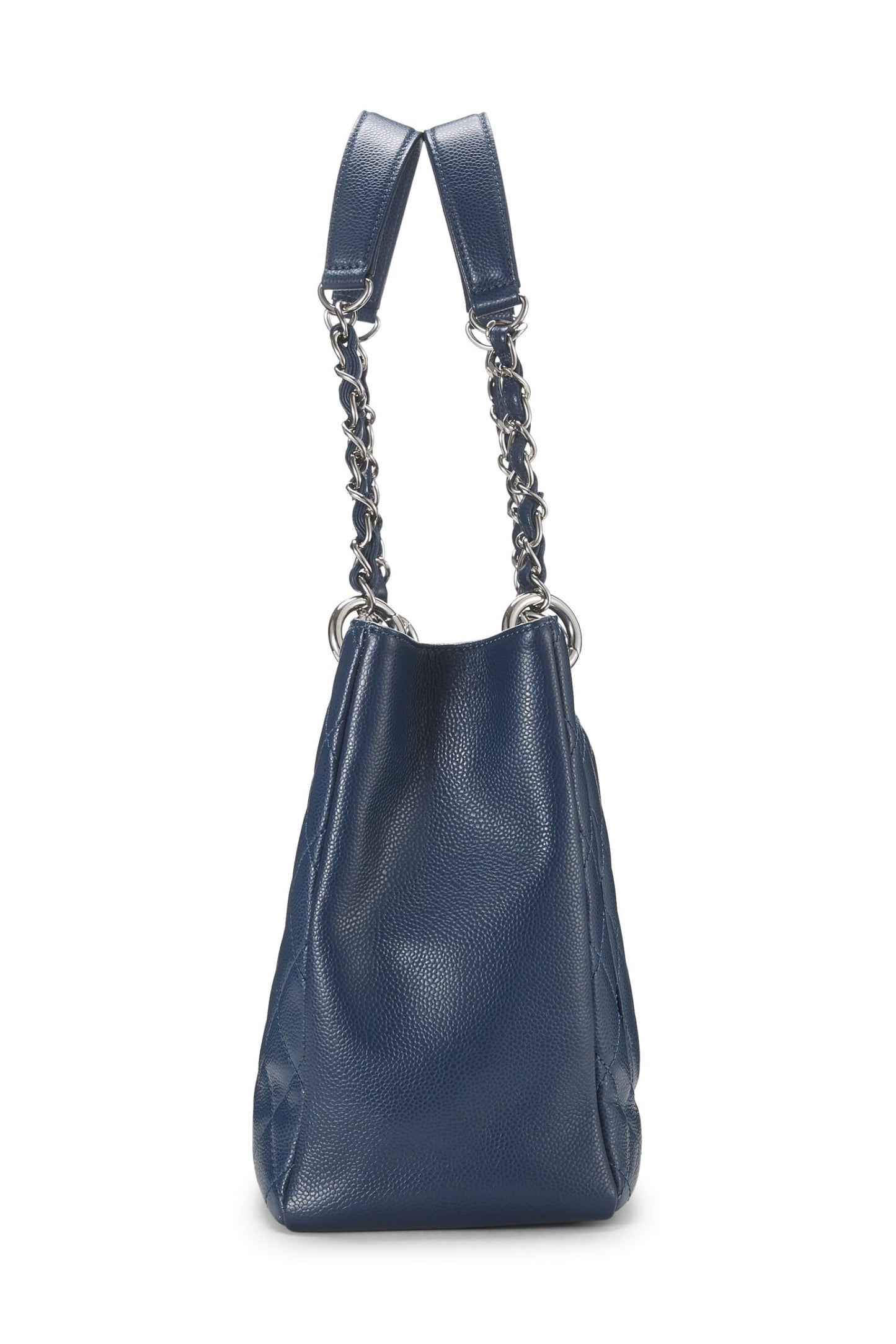 Chanel,  Beige Quilted Caviar Grand Shopping Tote (GST), Blue