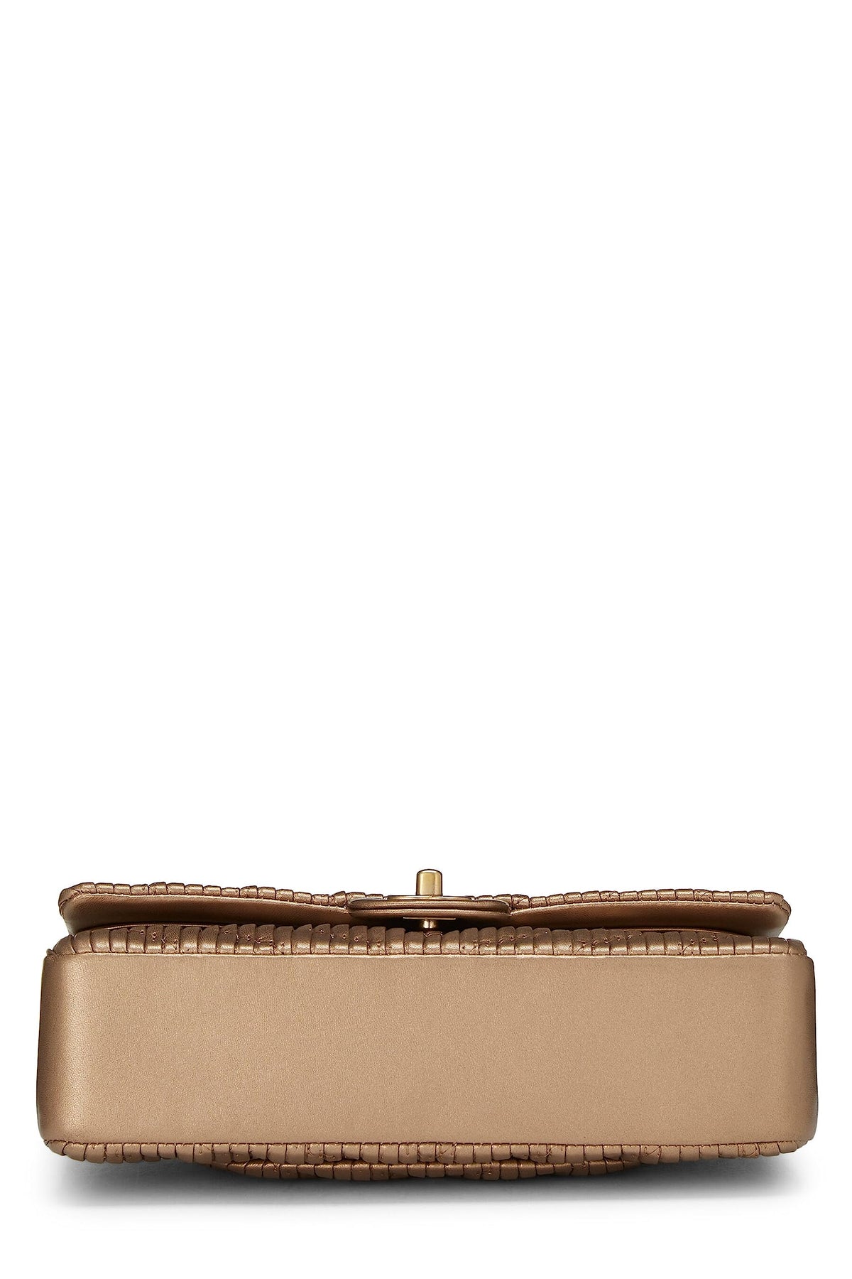 Chanel,  Gold Chevron Pleated Lambskin Classic Double Flap Medium, Gold