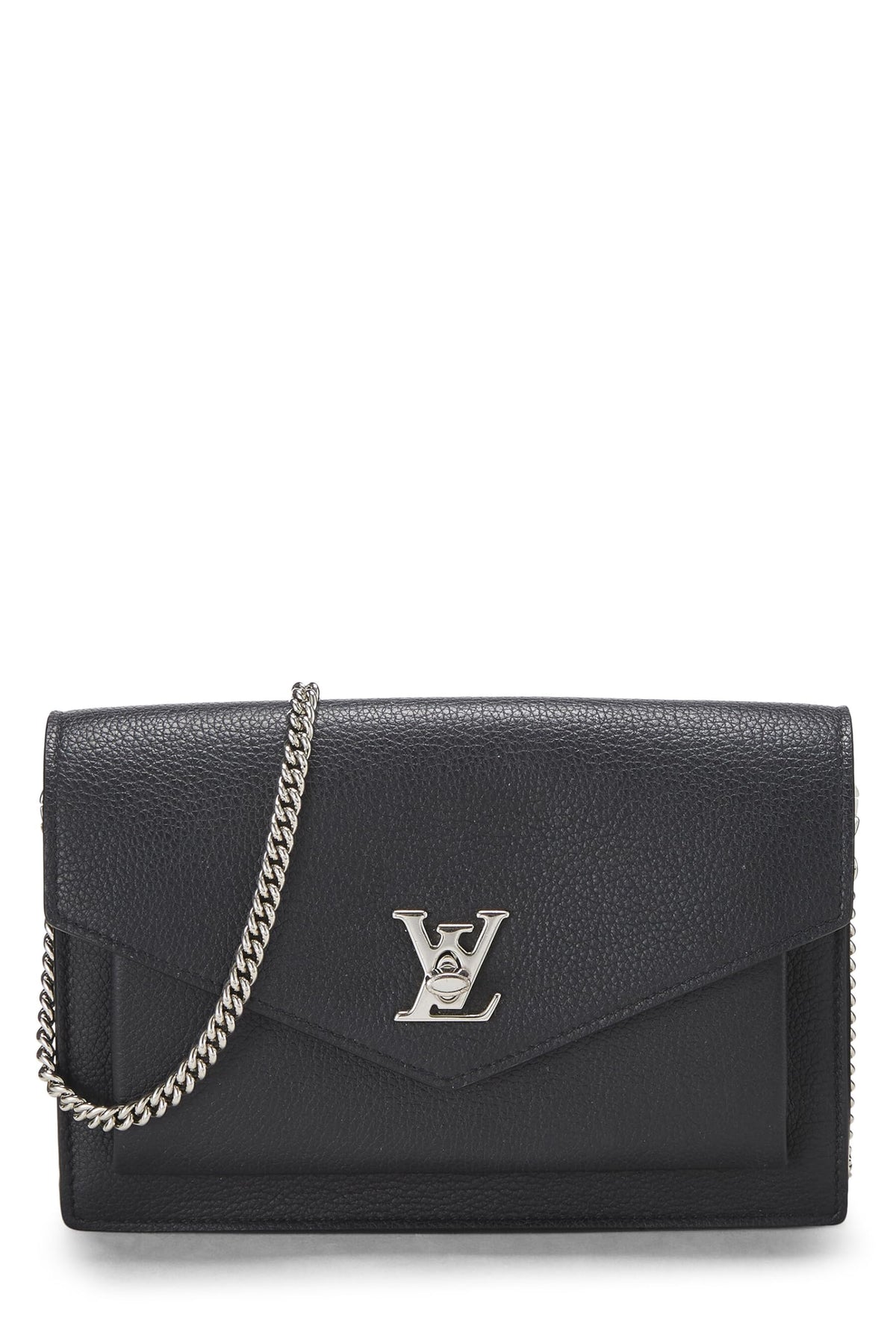 Louis Vuitton,  Black Leather My Lockme Chain Bag BB, Black