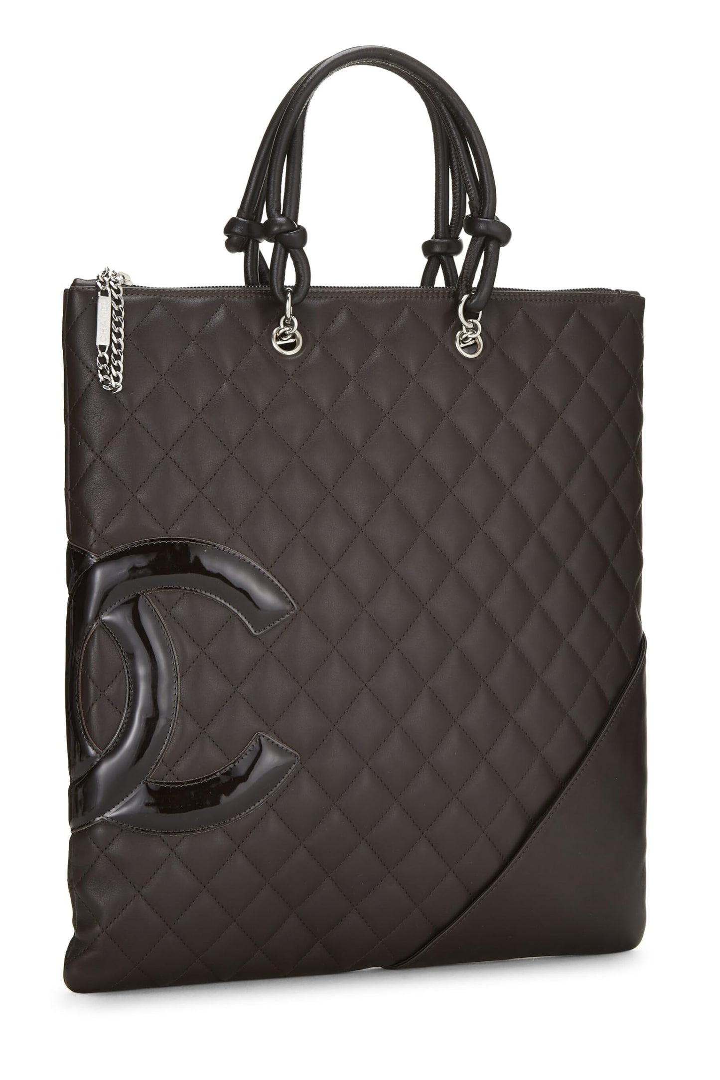 Chanel,  Brown Lambskin Cambon Flat Tote, Brown