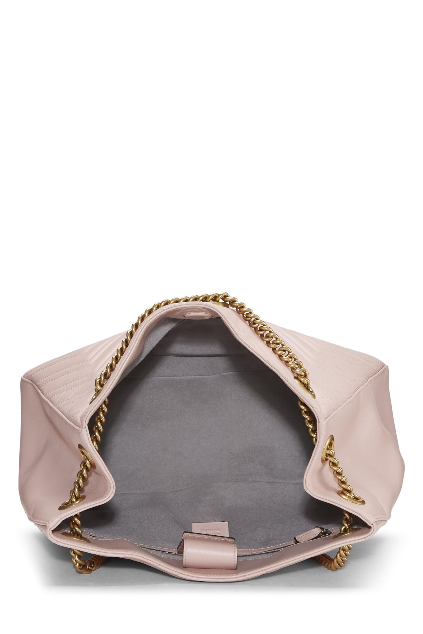 Gucci, Pink Leather GG Marmont Chain Tote, Pink